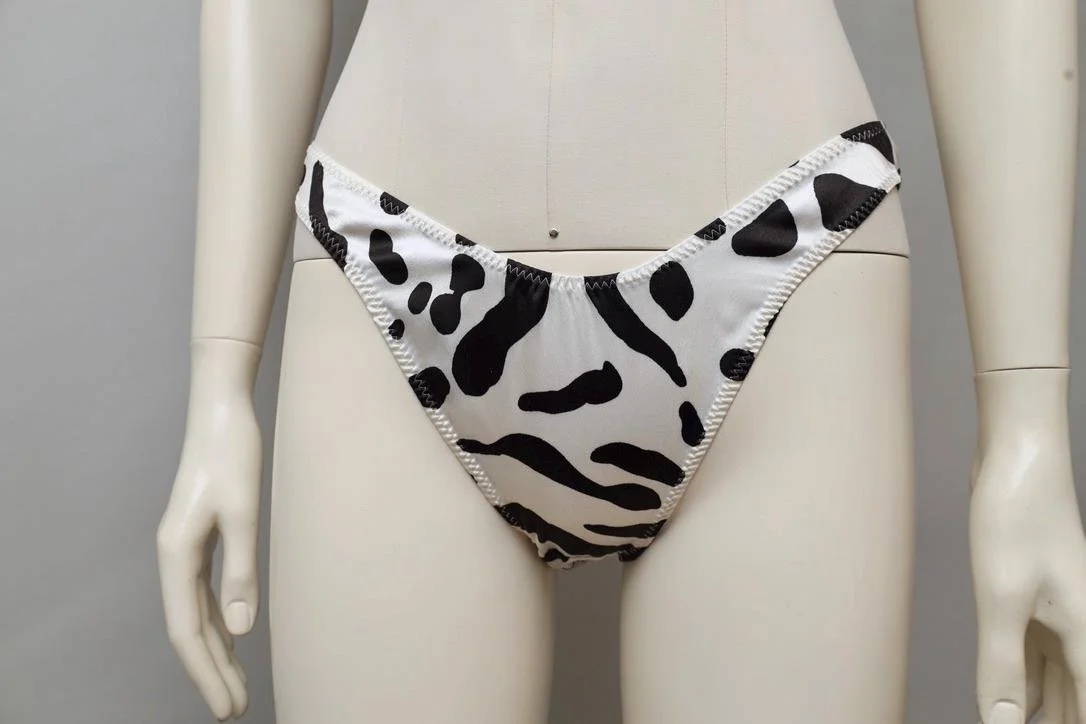 1980s Neyret Paris satin dalmatian print panty