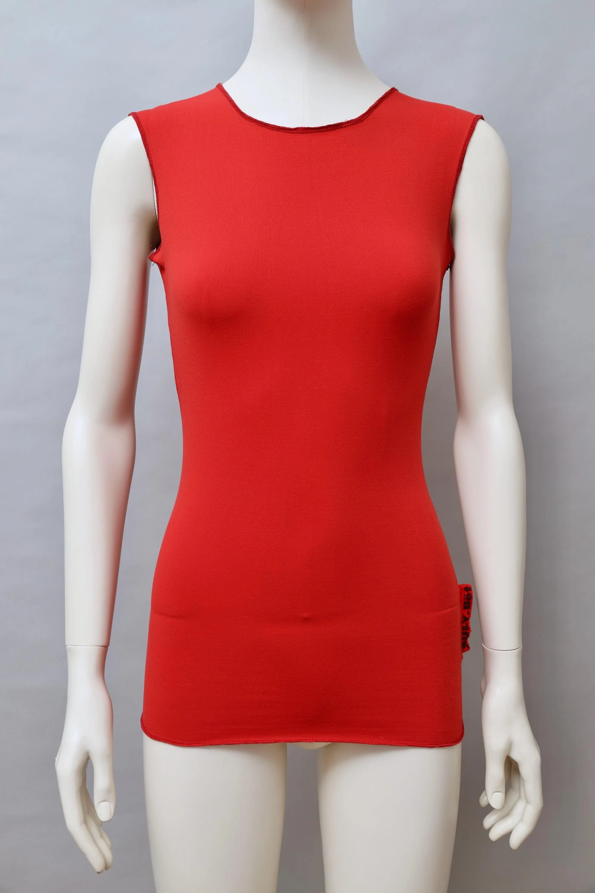 1990s Xuly Bët red stretch logo tank top