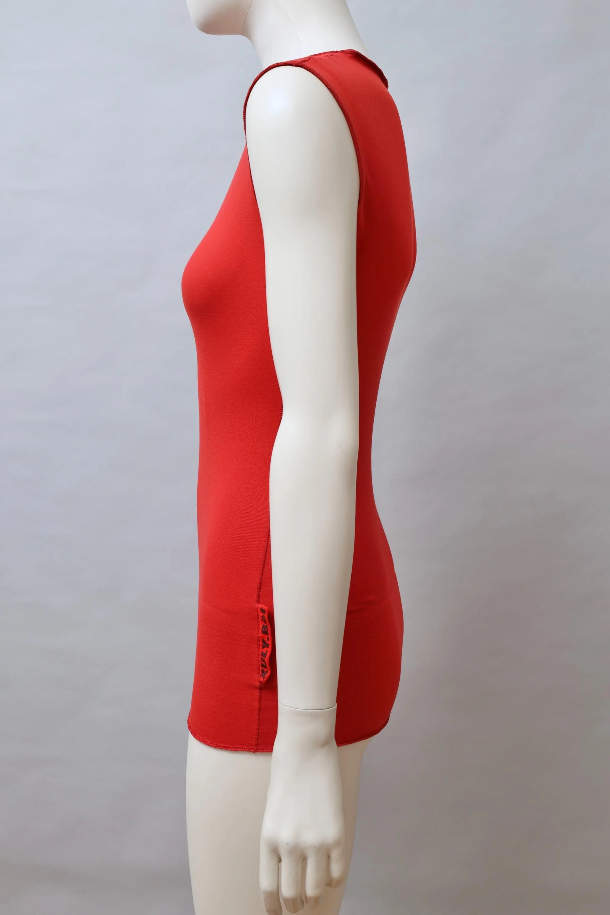 1990s Xuly Bët red stretch logo tank top