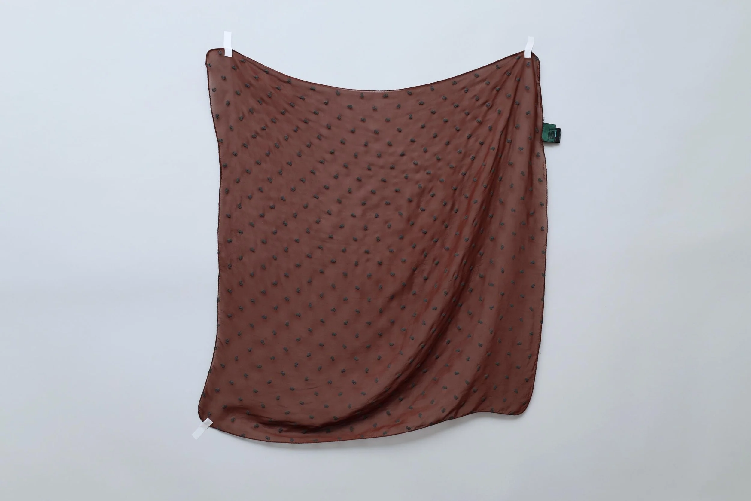 S/S 1989 Junior Gaultier chesnut brown dollar sign print georgette scarf