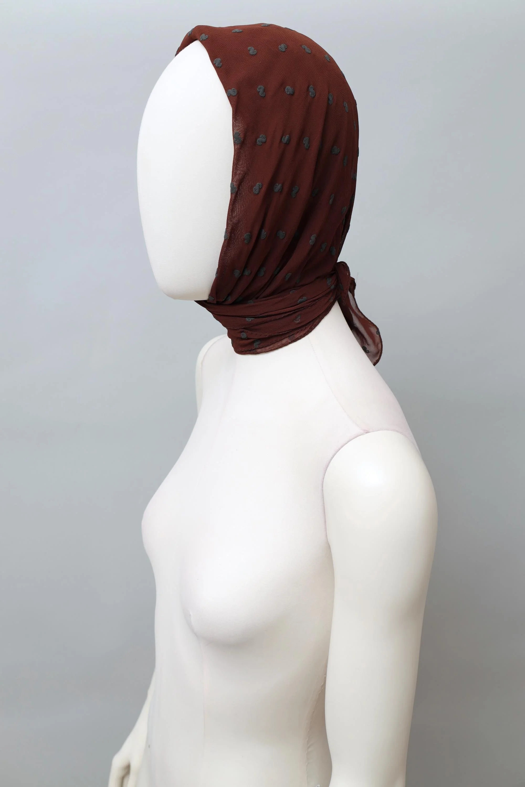 S/S 1989 Junior Gaultier brown dollar sign print georgette headscarf