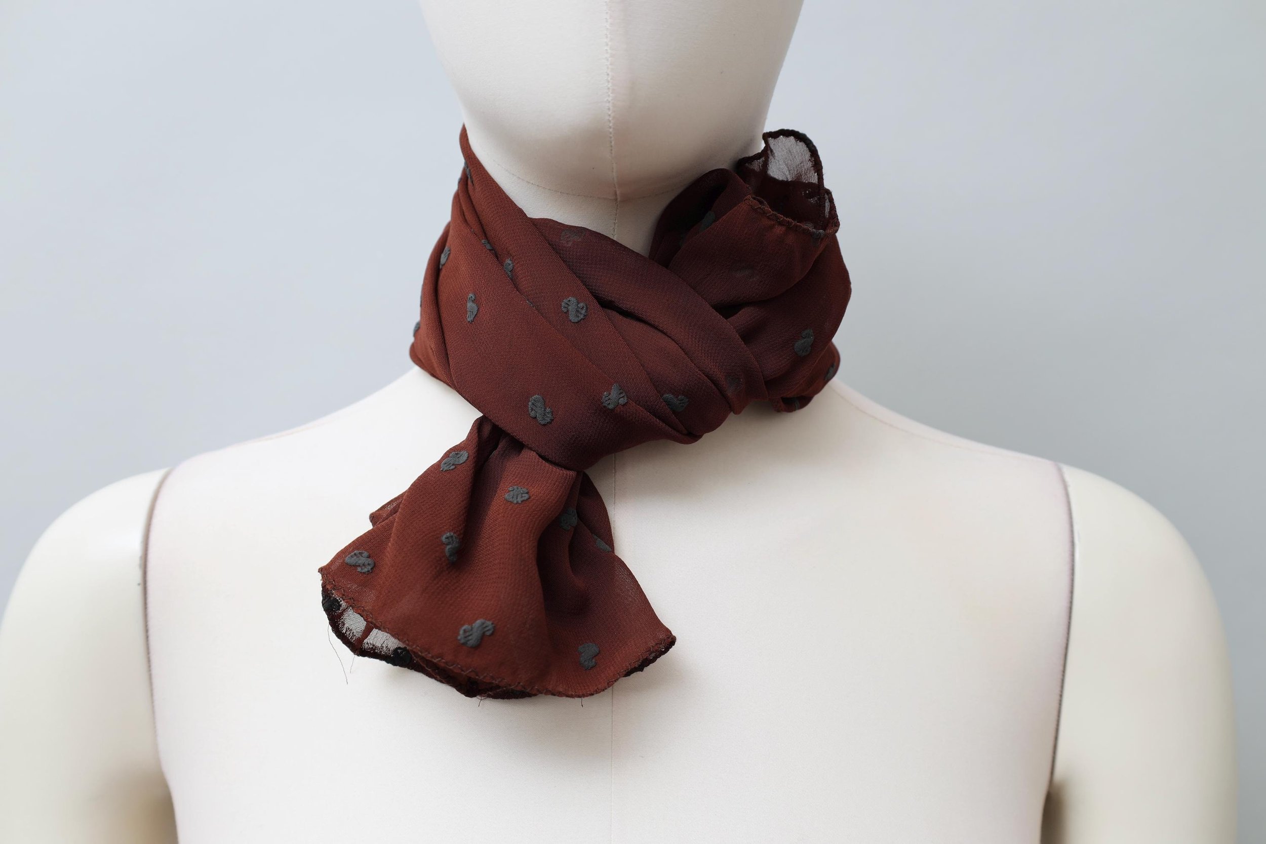 dollar sign print georgette scarf