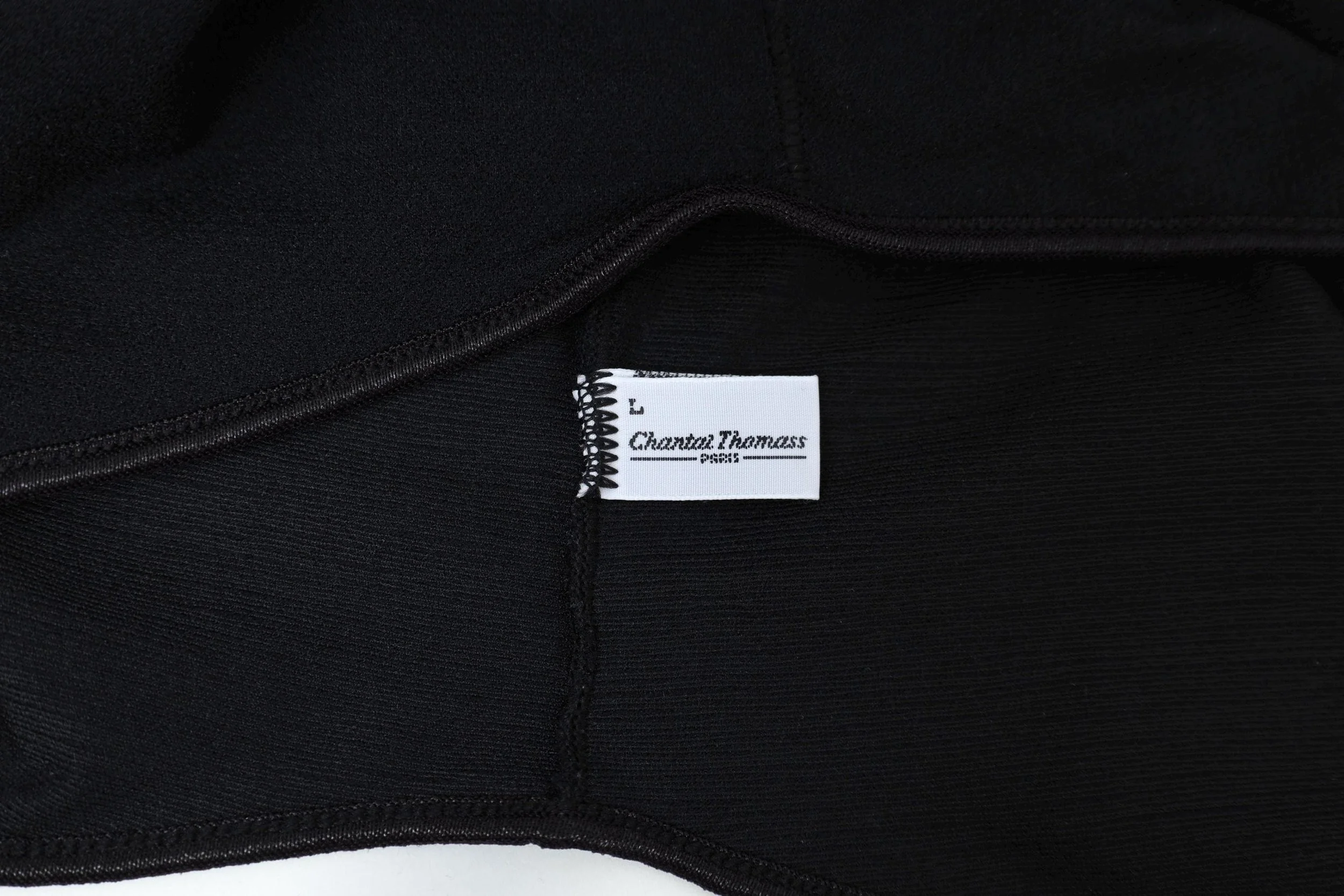 1990s Chantal Thomass black nylon lace label tag