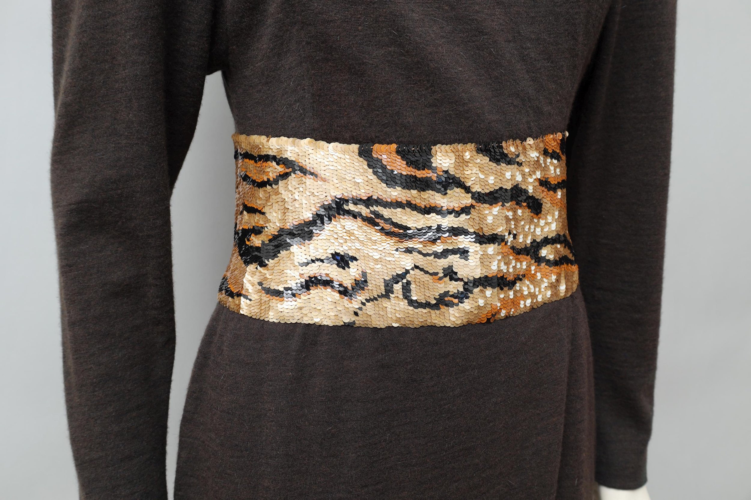 1980s Angelo Tarlazzi tiger sequin waist