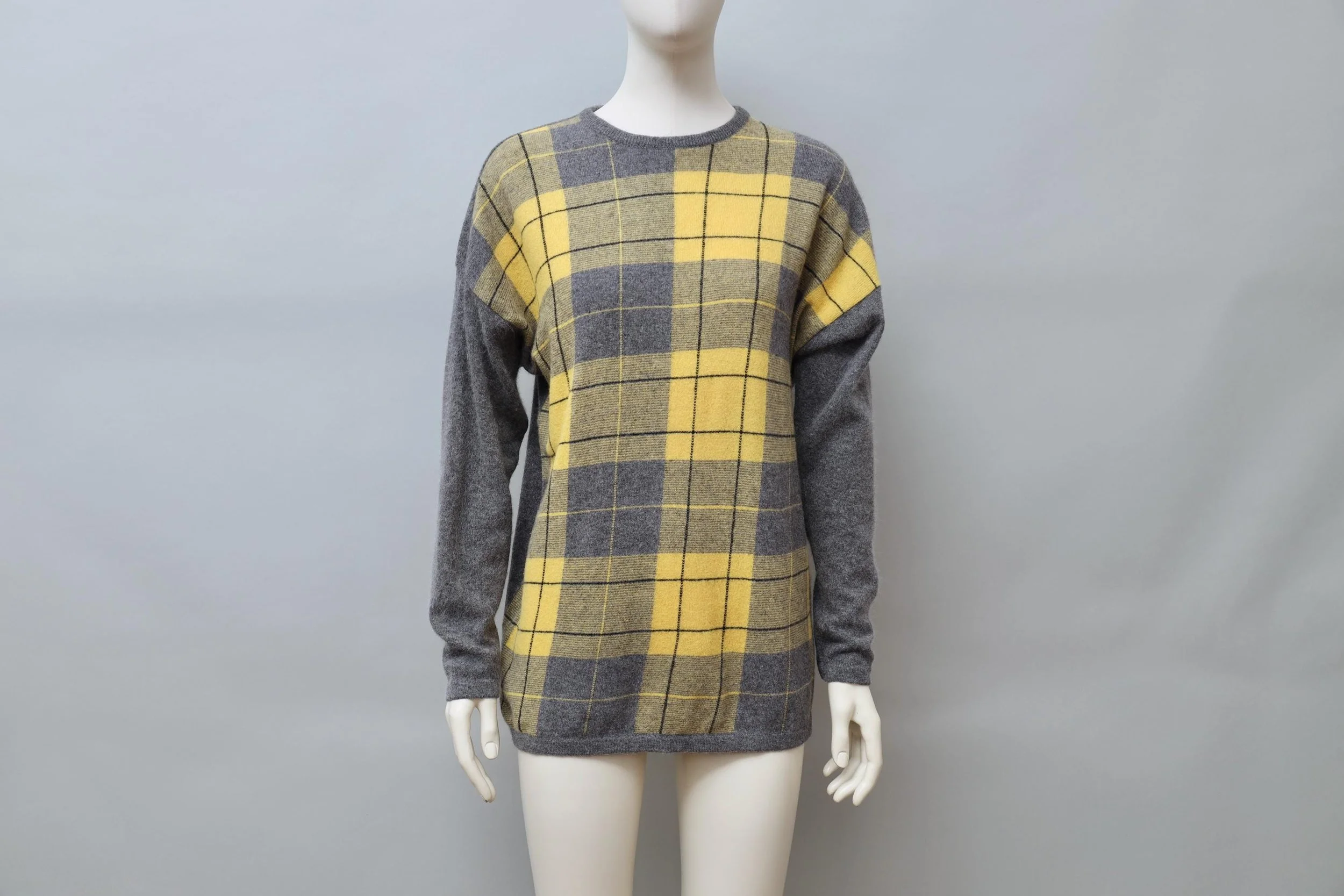 1990s Il Marchese Coccapani tartan angora blend wool sweater