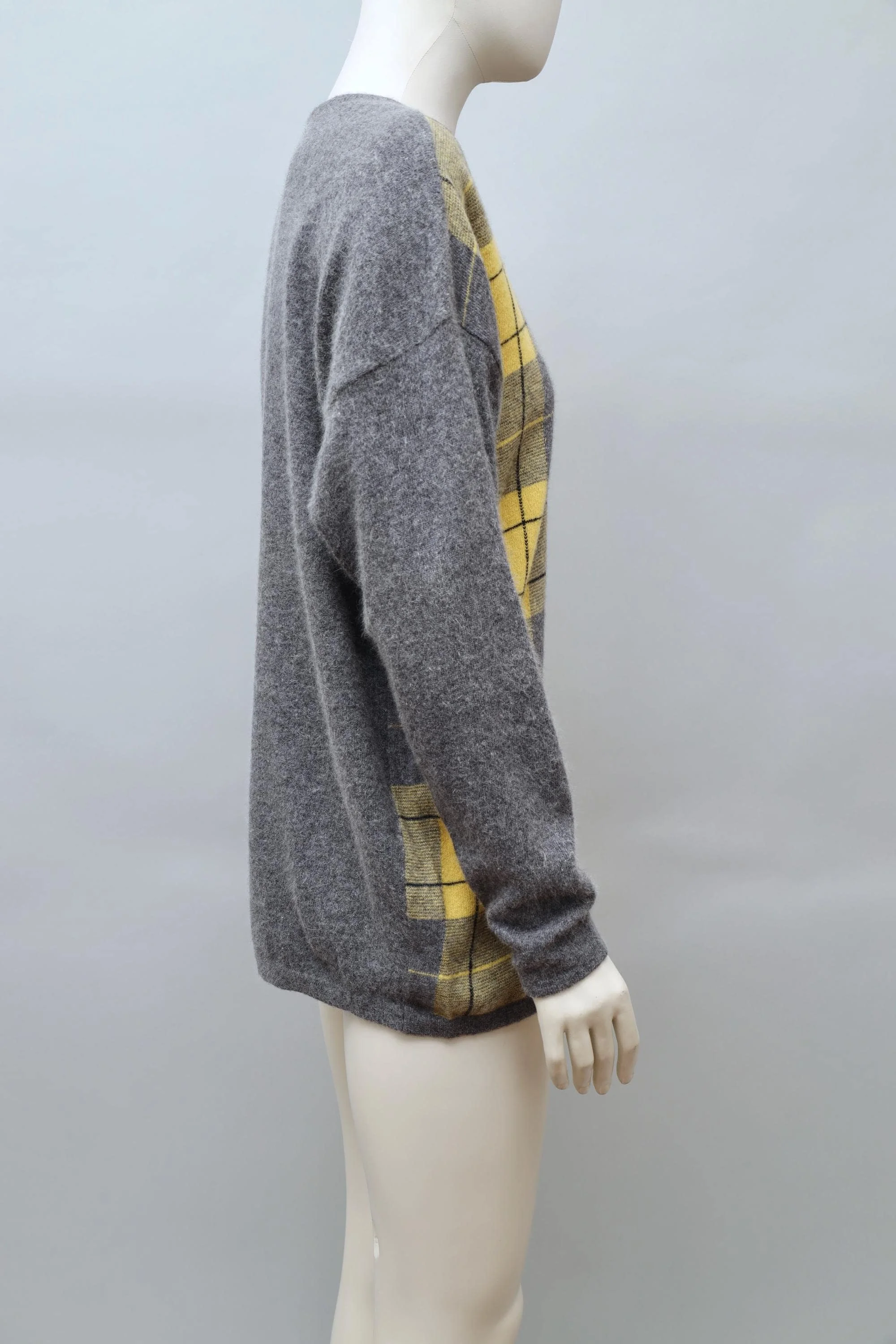 1990s Il Marchese Coccapani tartan angora blend wool sweater