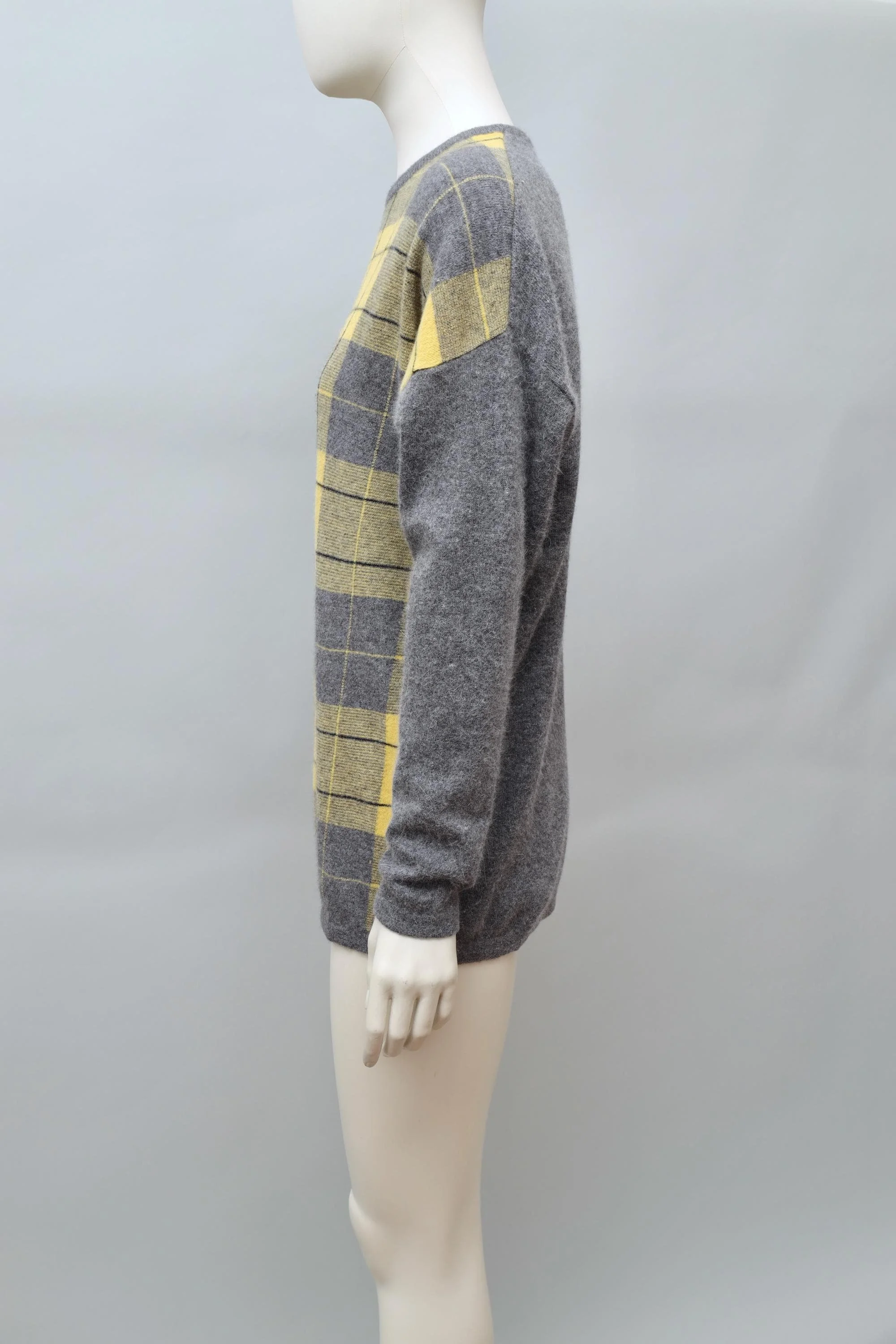 1990s Il Marchese Coccapani tartan angora blend wool sweater