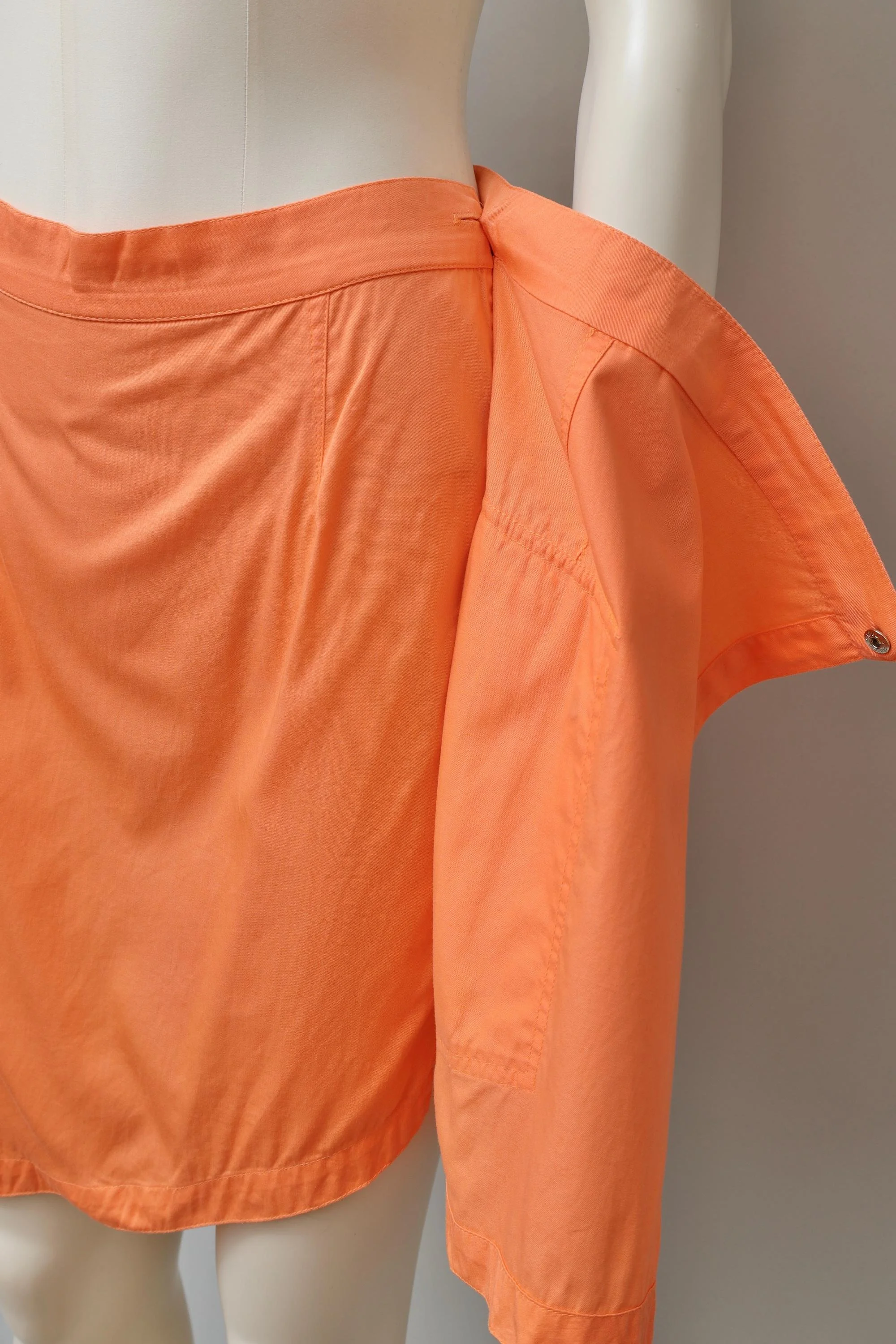 orange sherbet wrap mini skirt detail
