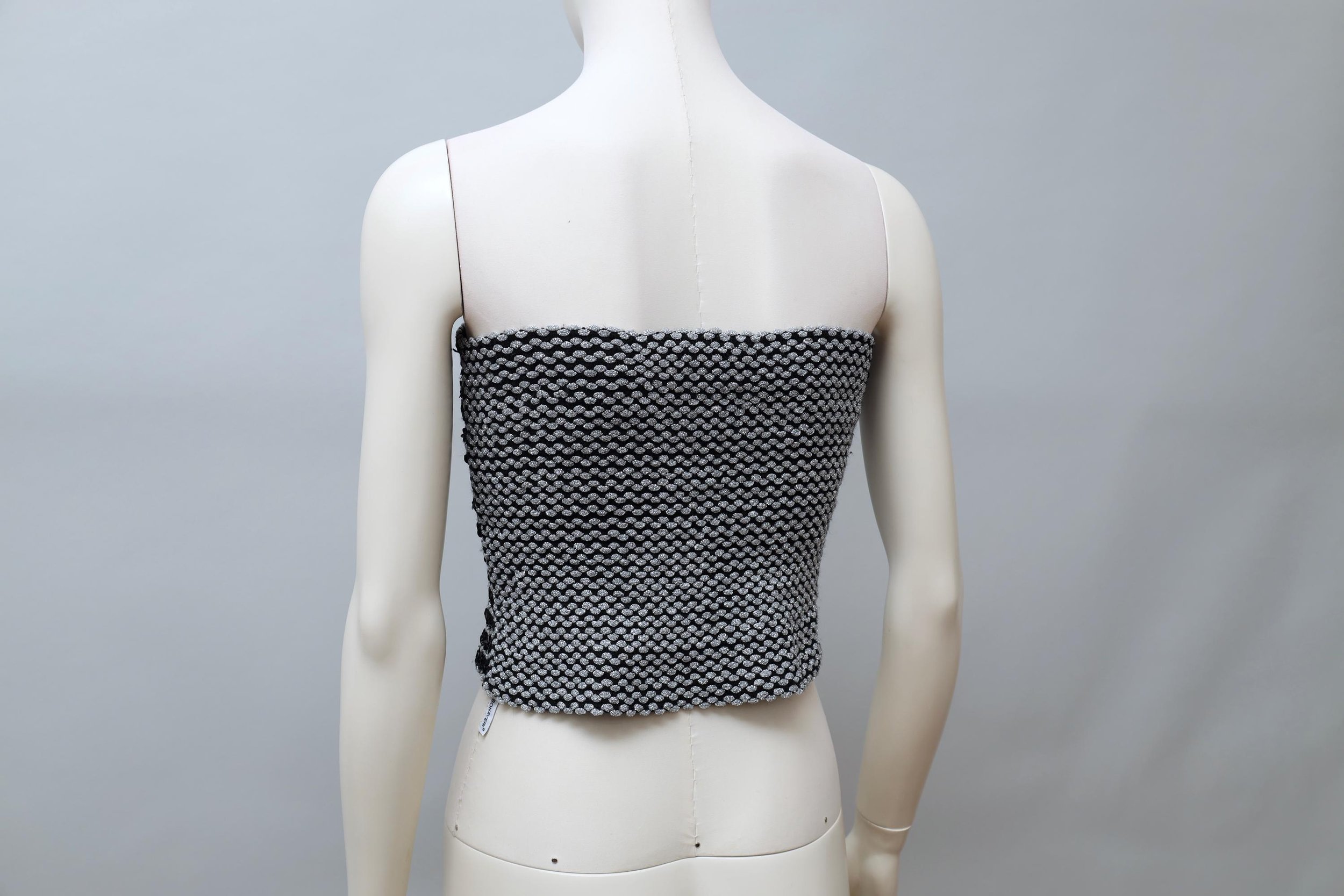 1980s J.Francois Charles Piero Panchetti metallic thread sequin bandeau top