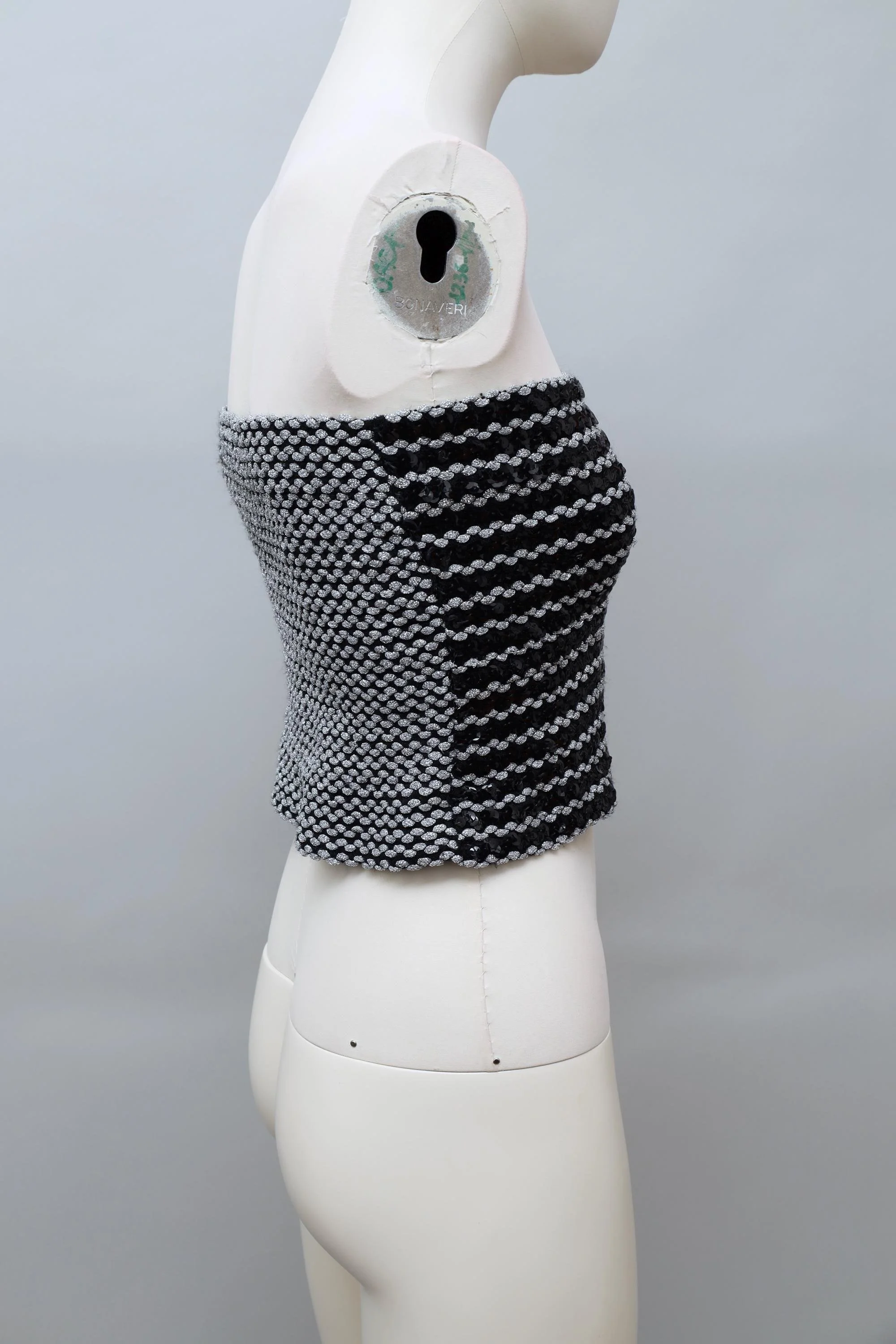 1980s J.Francois Charles Piero Panchetti metallic thread sequin bandeau top