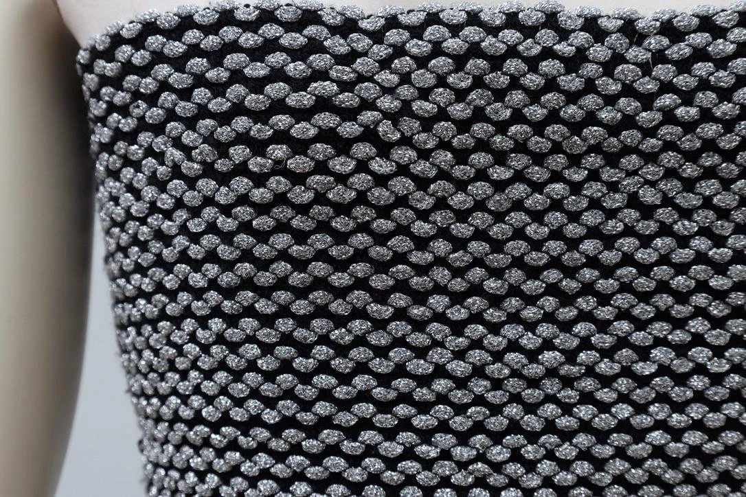 1980s J.Francois Charles Piero Panchetti metallic thread knit
