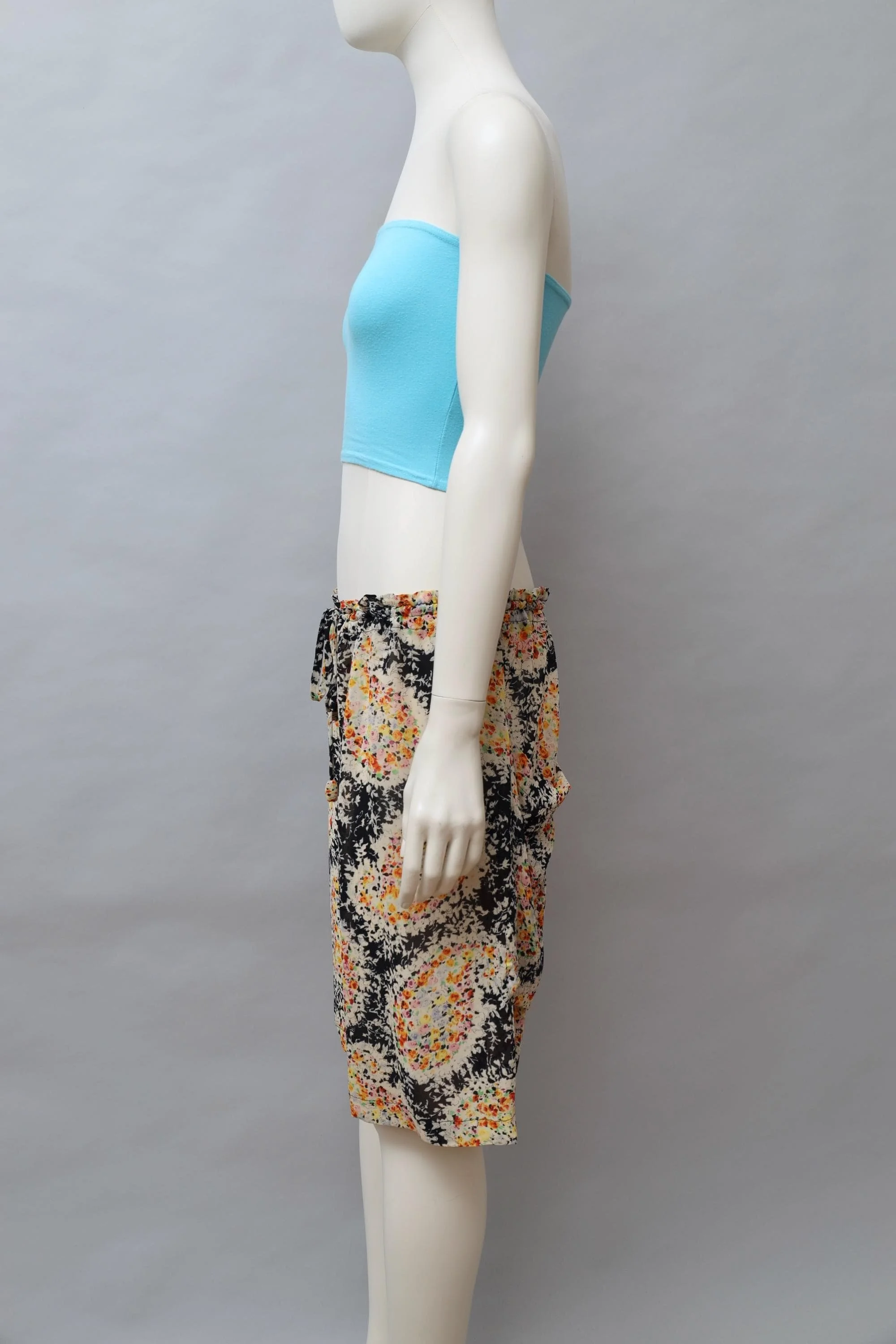 1990s Jean Paul Gaultier millefleur floral paisley chiffon shorts - small to XXL