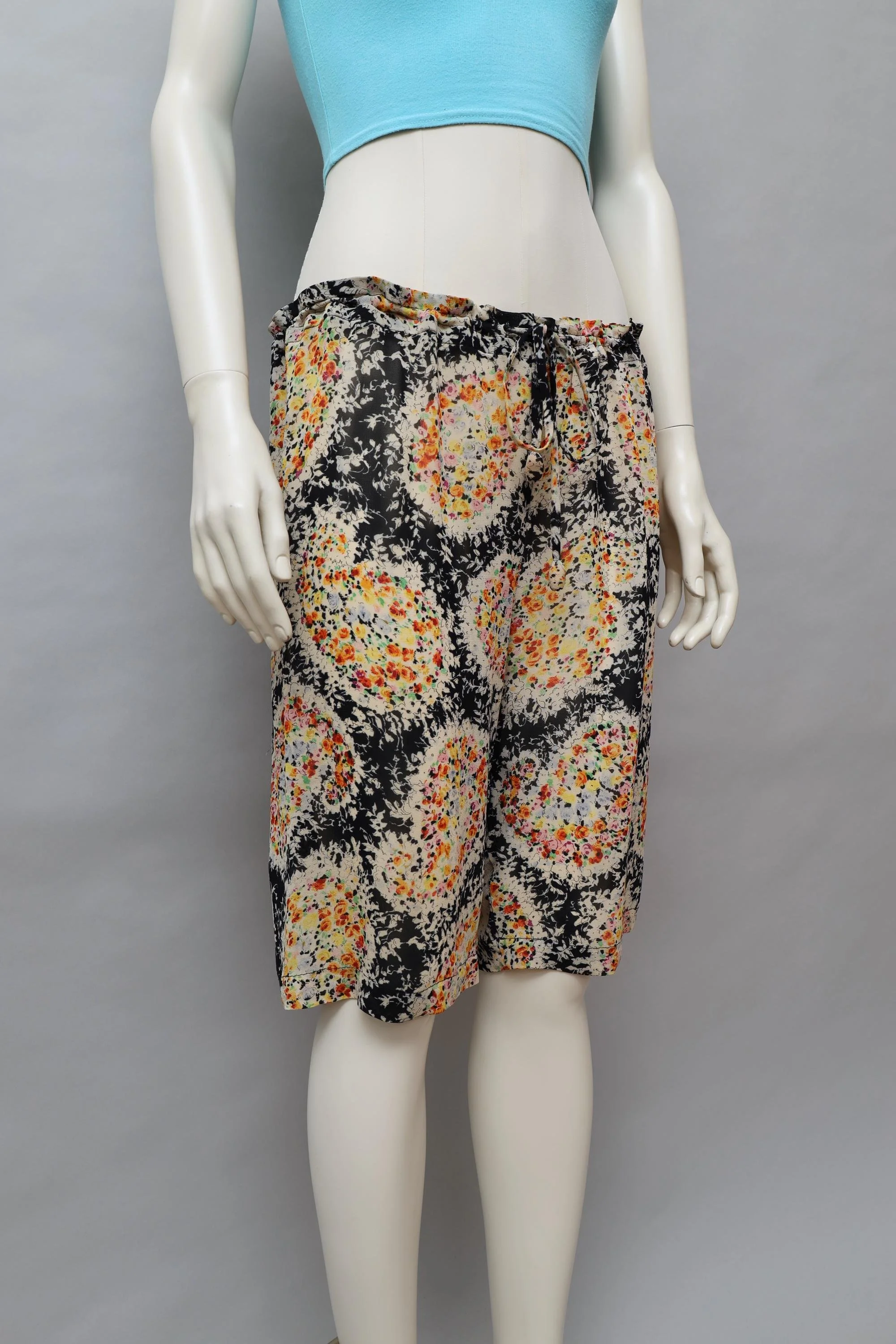 1990s Jean Paul Gaultier millefleur floral paisley chiffon shorts - small to XXL