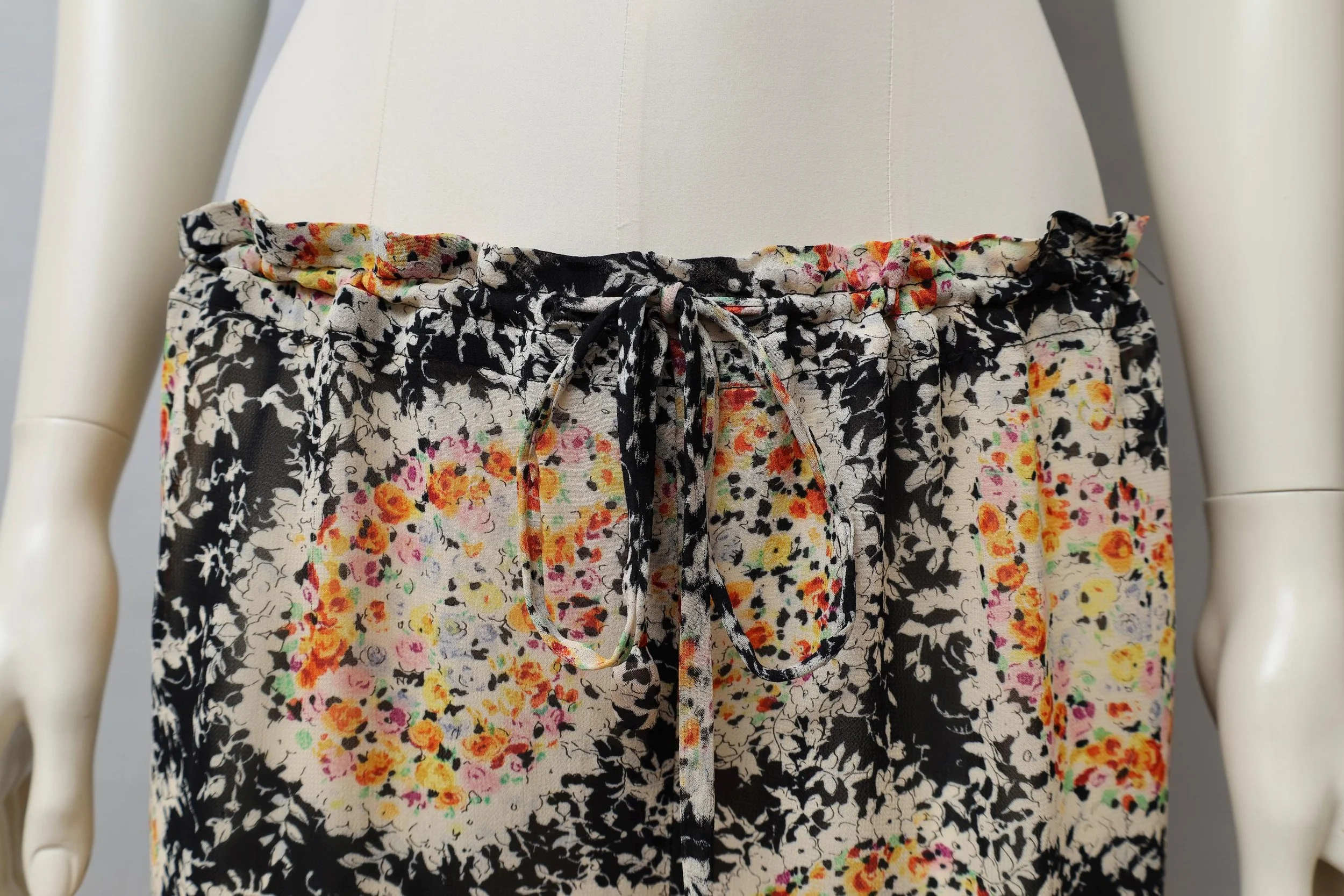 1990s Jean Paul Gaultier millefleur floral paisley drawstring