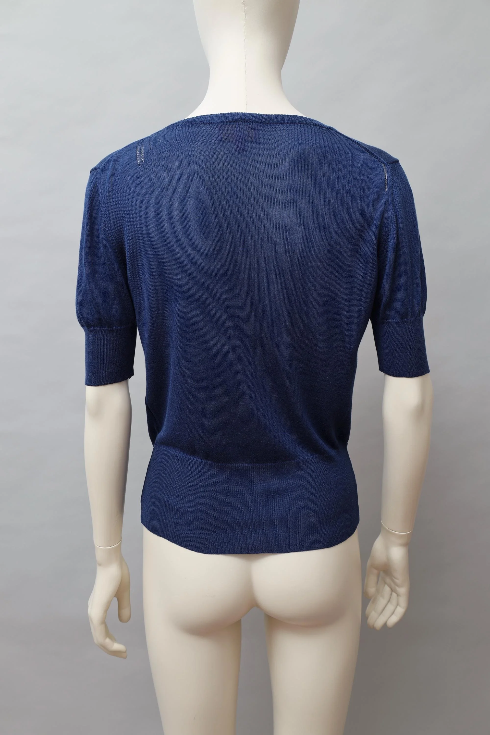 1990s Vivienne Westwood navy blue short sleeved cardigan