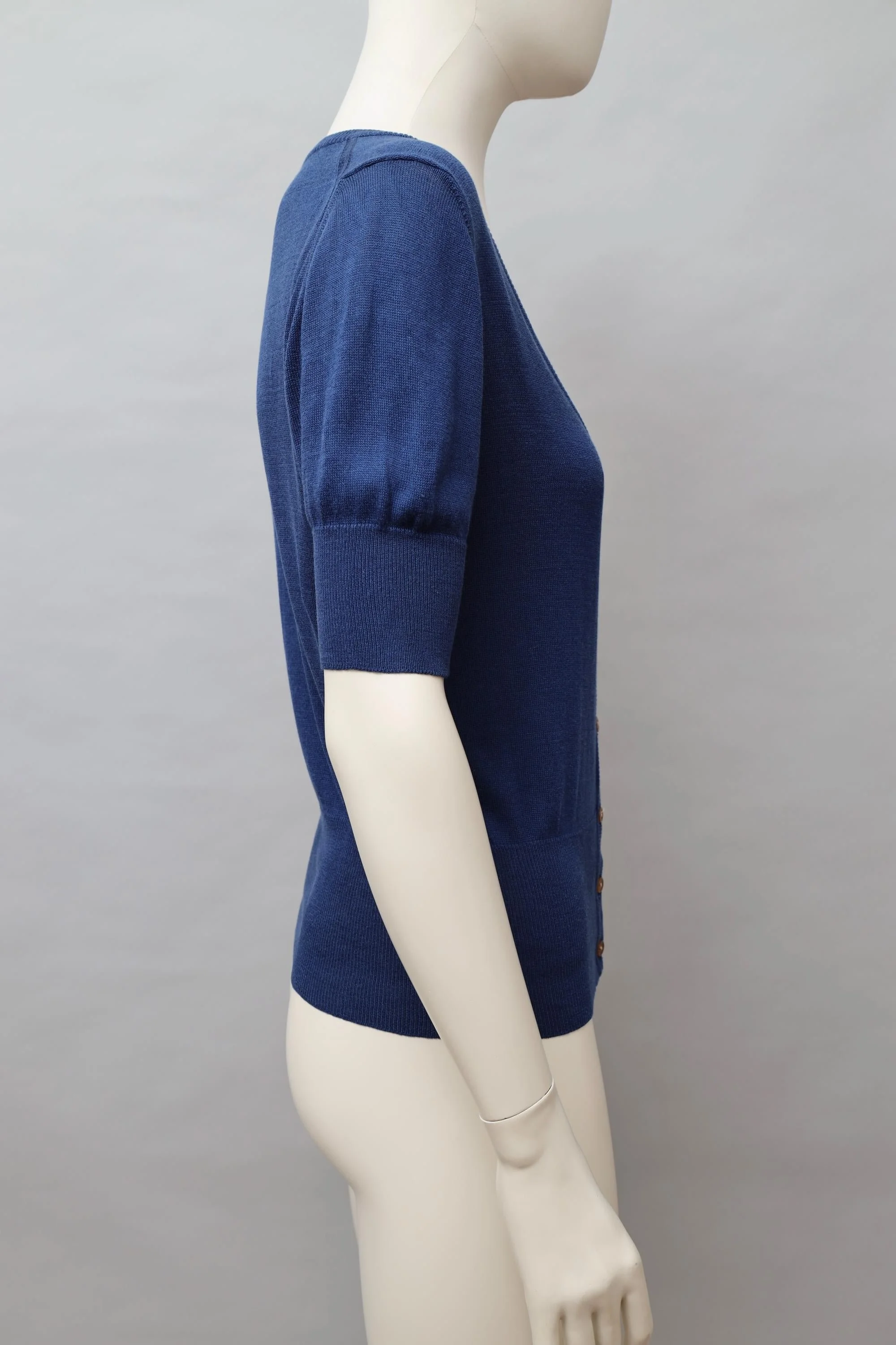 1990s Vivienne Westwood navy blue short sleeved cardigan