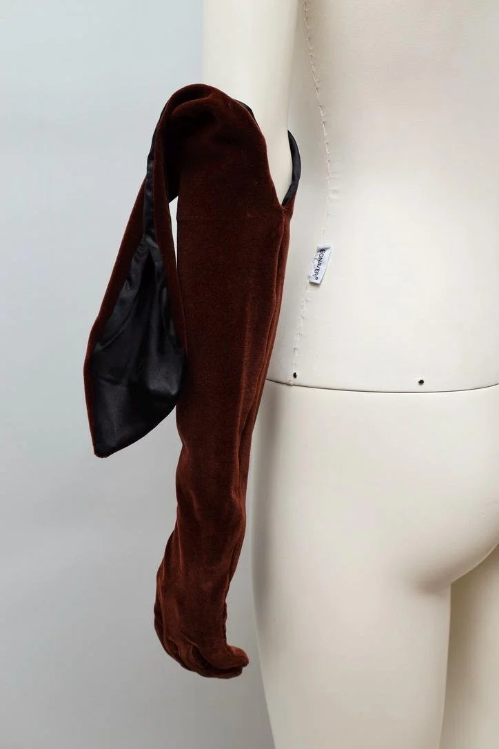 brown velvet opera glove