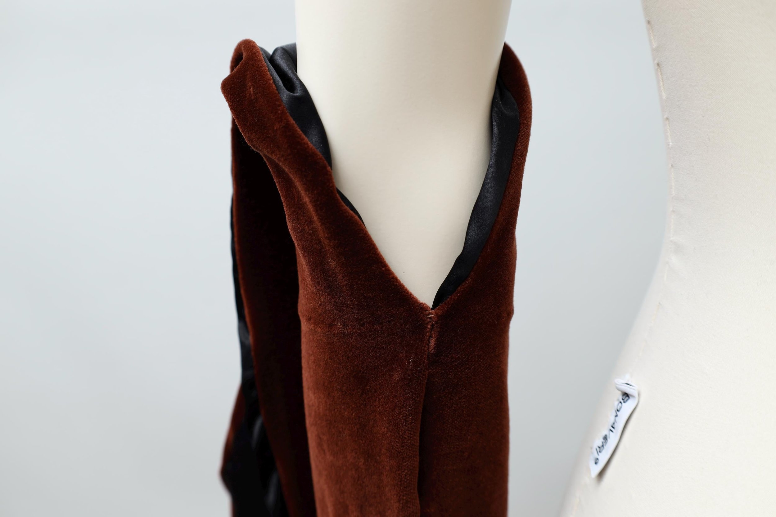 brown velvet opera glove detail