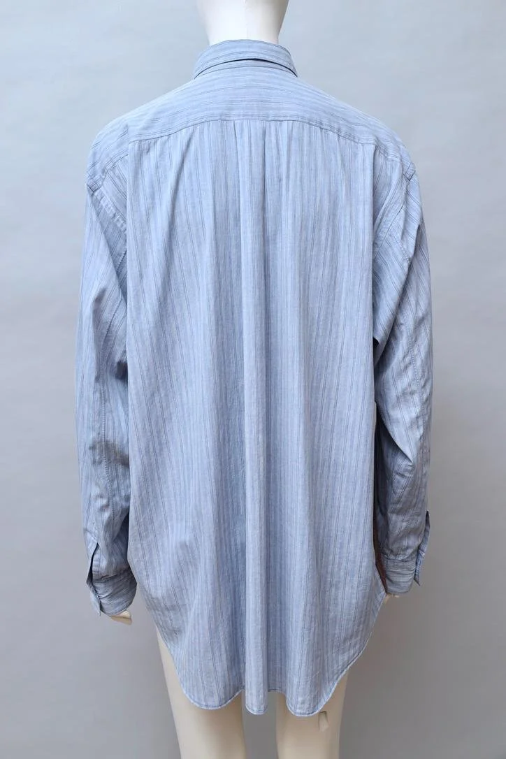 COMME des GARÇONS SHIRT striped cotton patchwork shirt back
