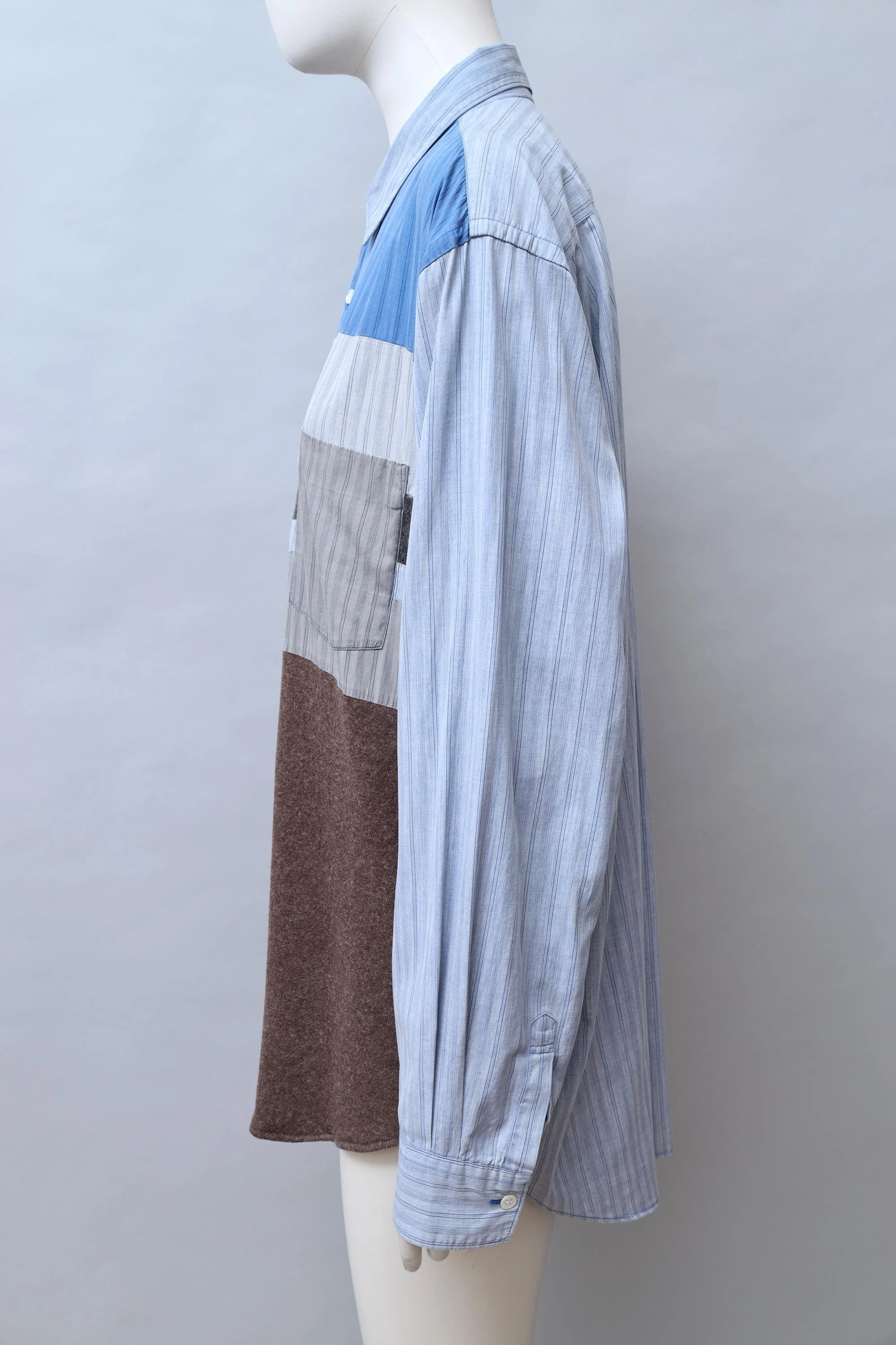 COMME des GARÇONS SHIRT striped cotton patchwork shirt