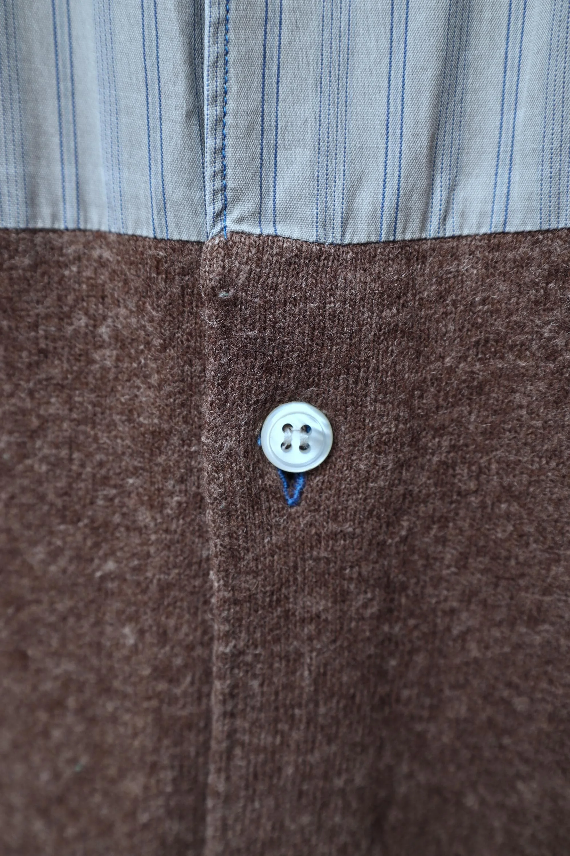COMME des GARÇONS SHIRT wool patchwork button
