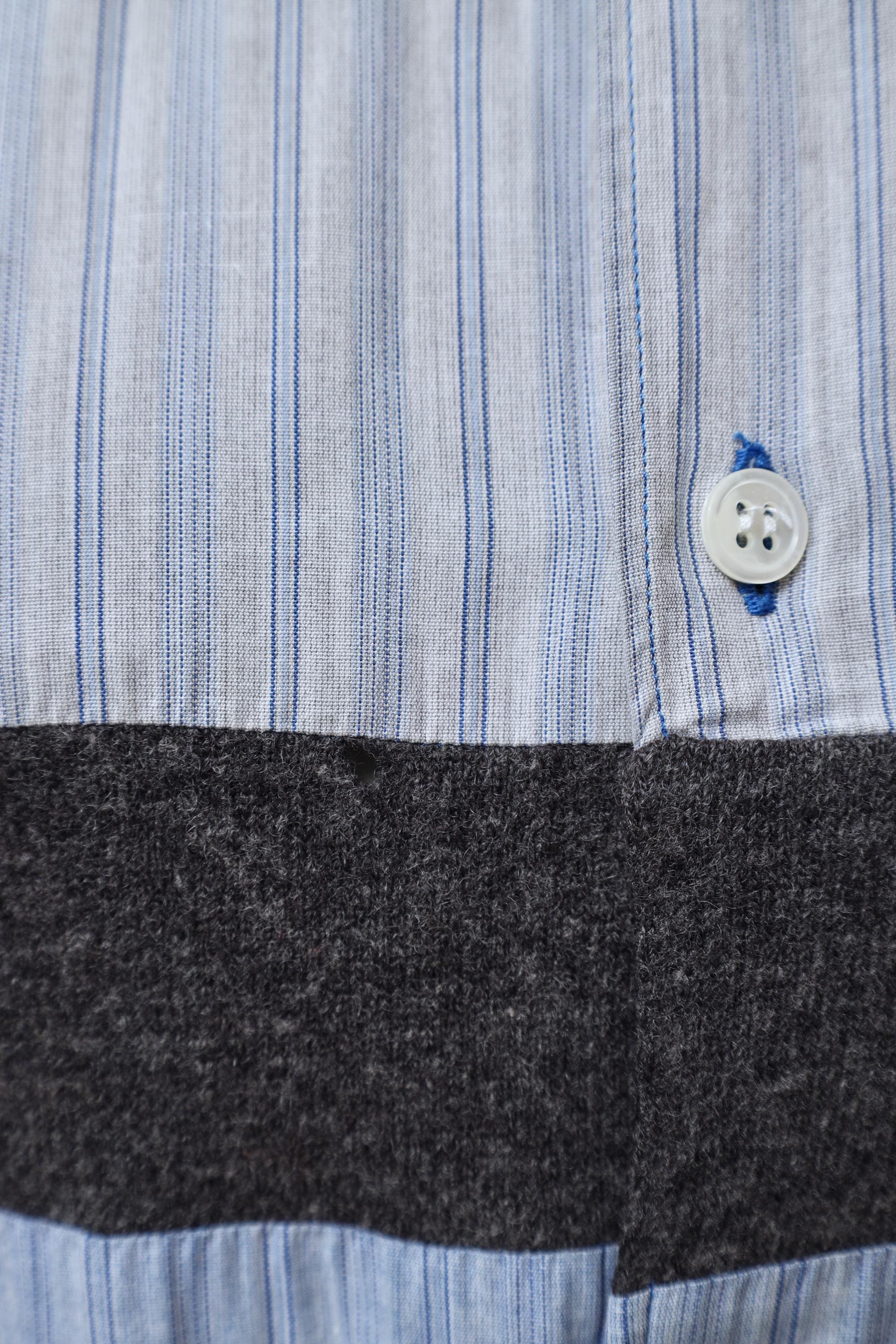 COMME des GARÇONS SHIRT striped cotton patchwork button