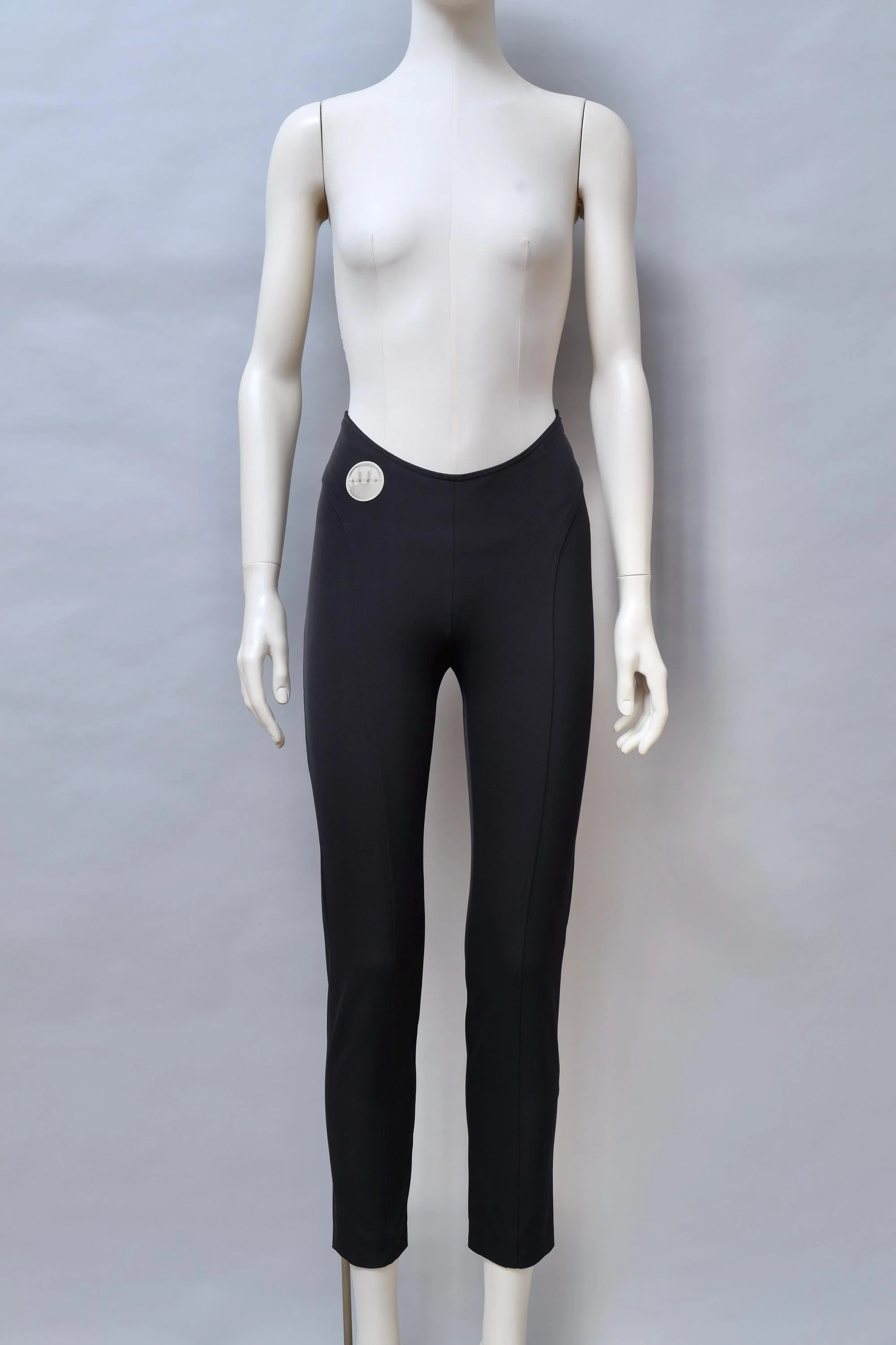 S/S 1997 MTM Mugler Trademark black curved waist leggings