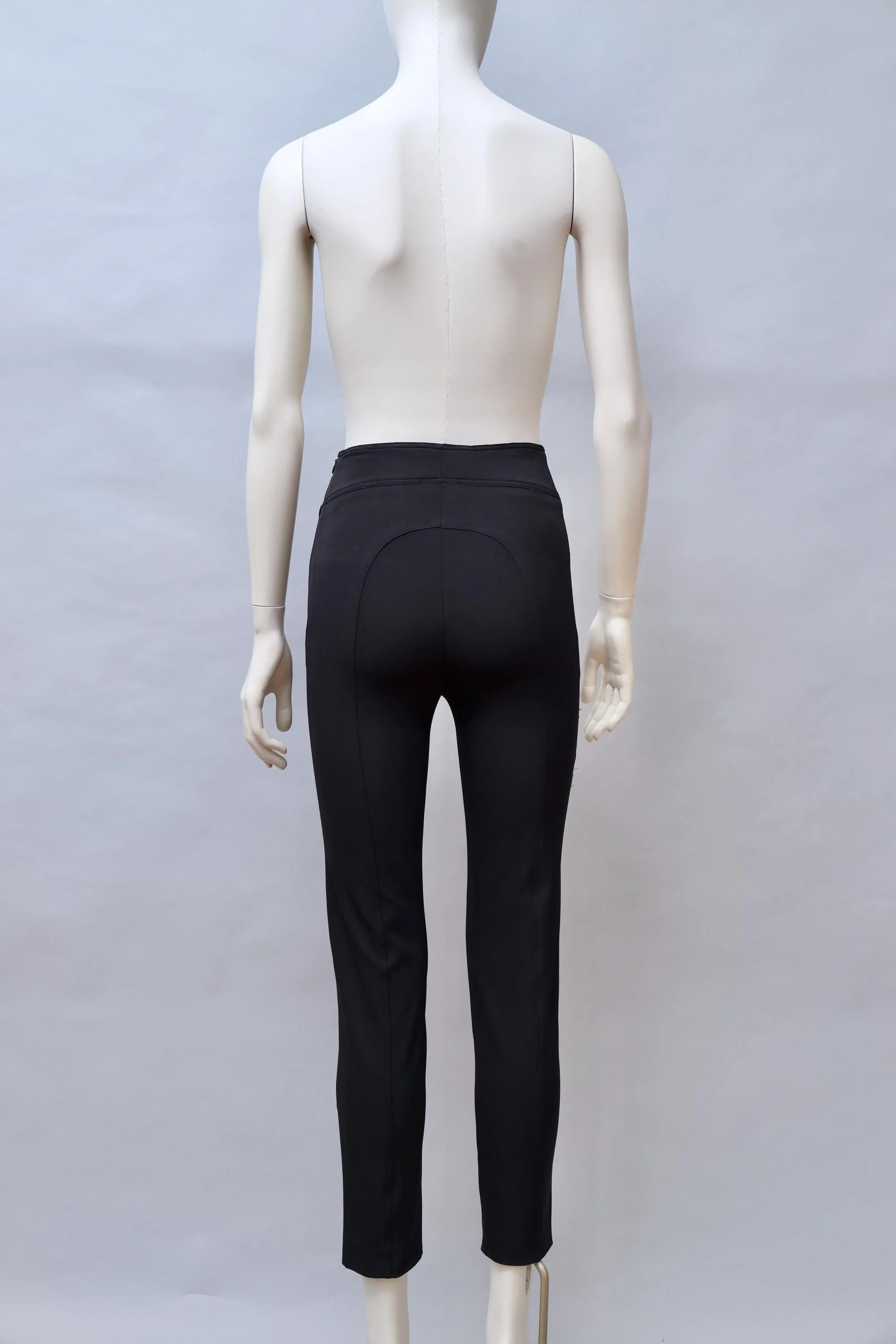 S/S 1997 MTM Mugler Trademark black curved waist leggings