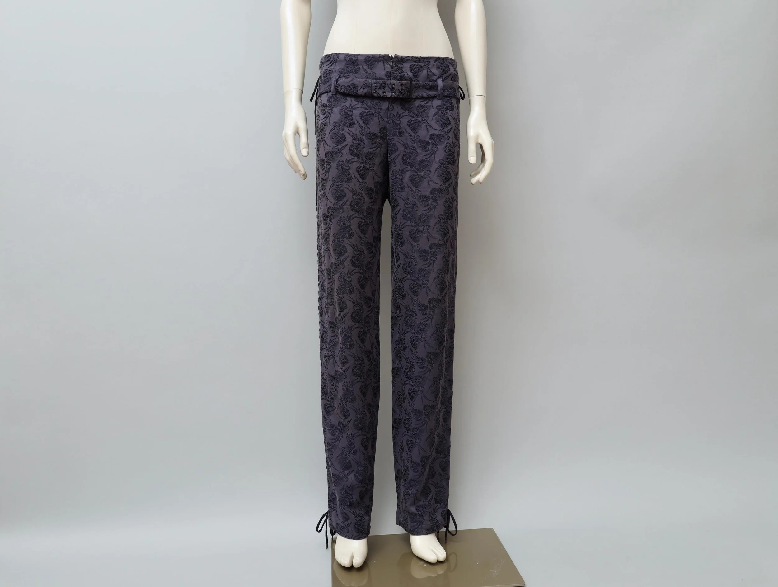 S/S 2004 Jean Paul Gaultier purple floral brocade pants