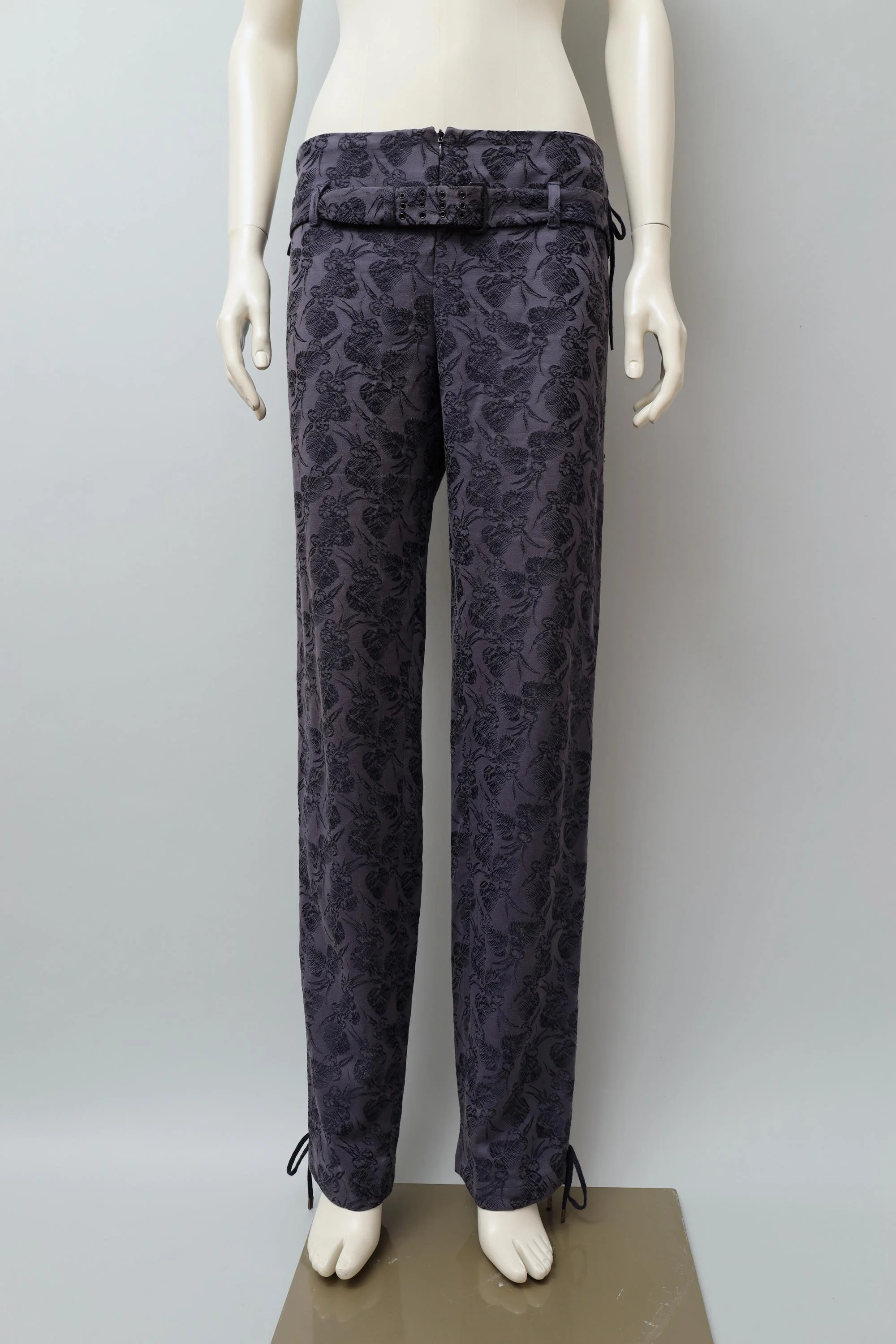 1990s Jean Paul Gaultier purple floral brocade pants