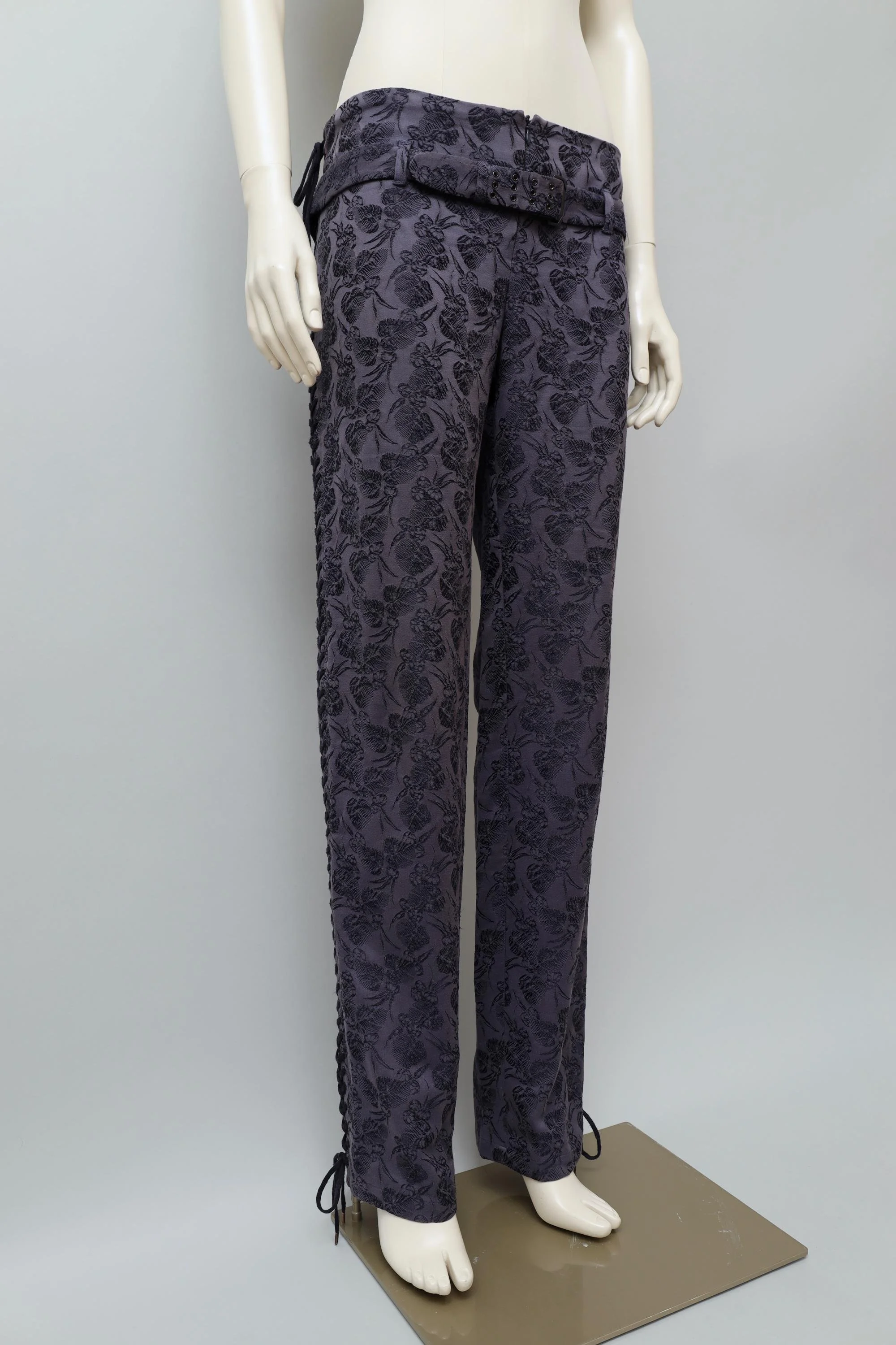 1990s Jean Paul Gaultier purple floral brocade pants