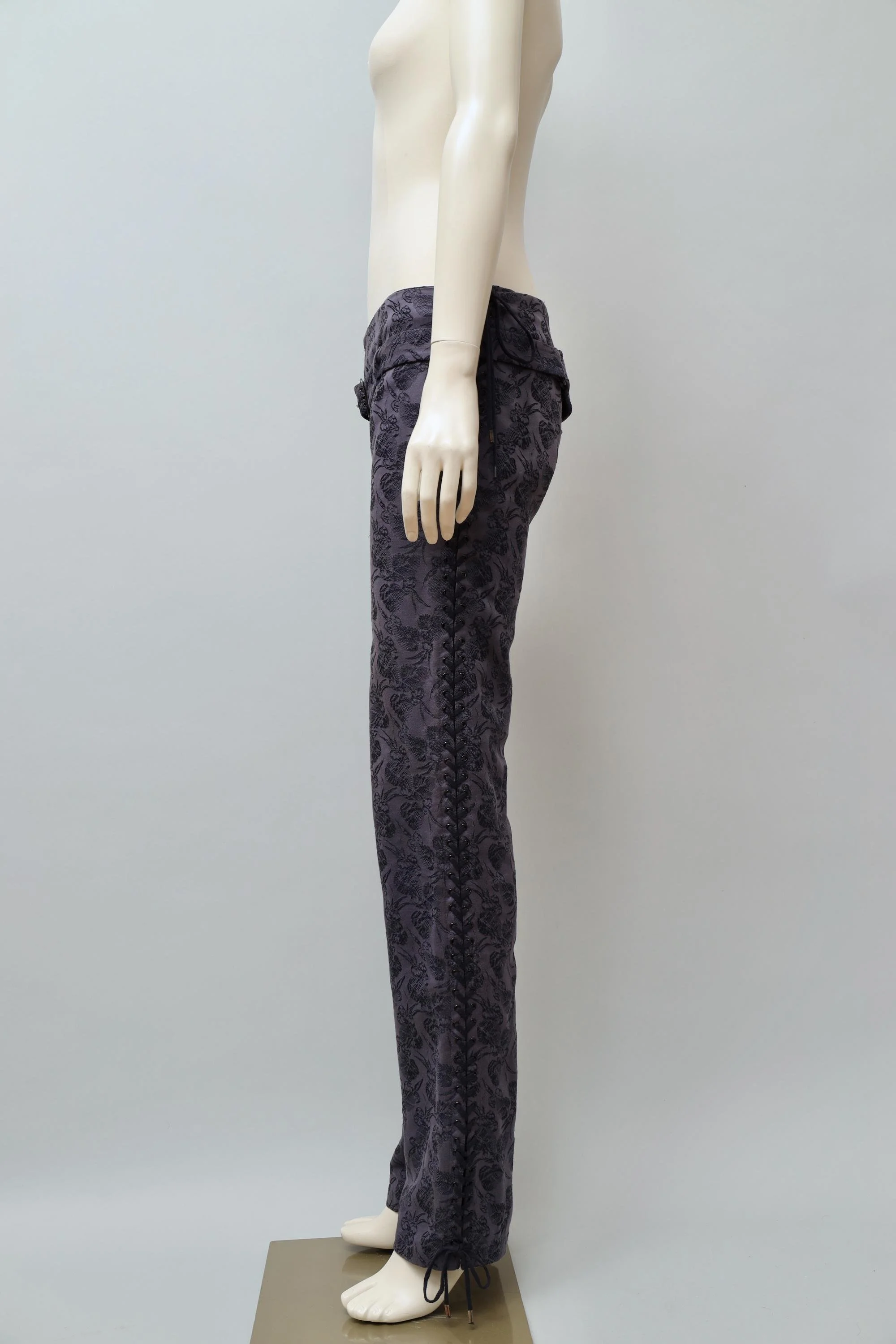 1990s Jean Paul Gaultier purple floral brocade pants