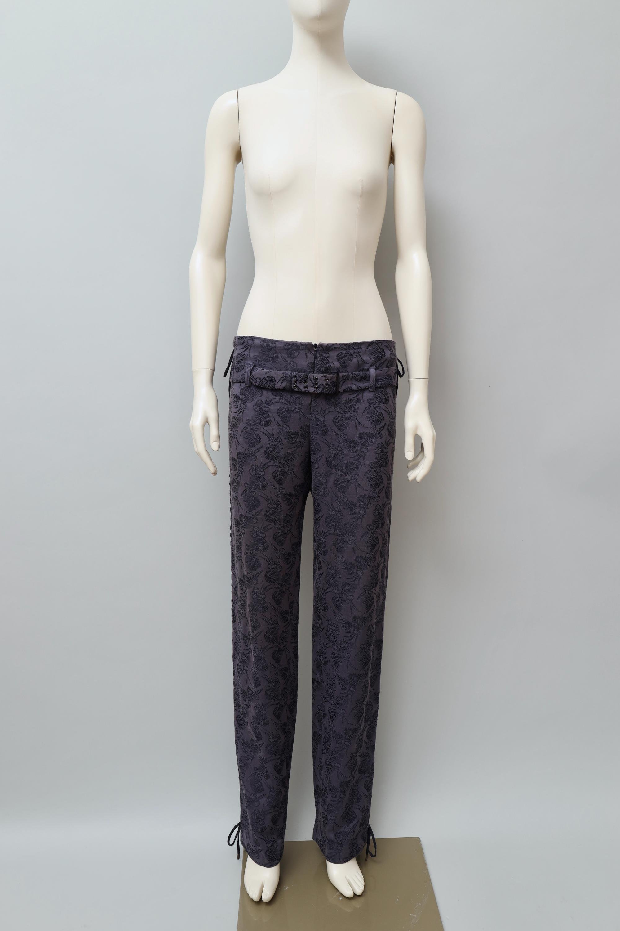 1990s Jean Paul Gaultier purple floral brocade pants