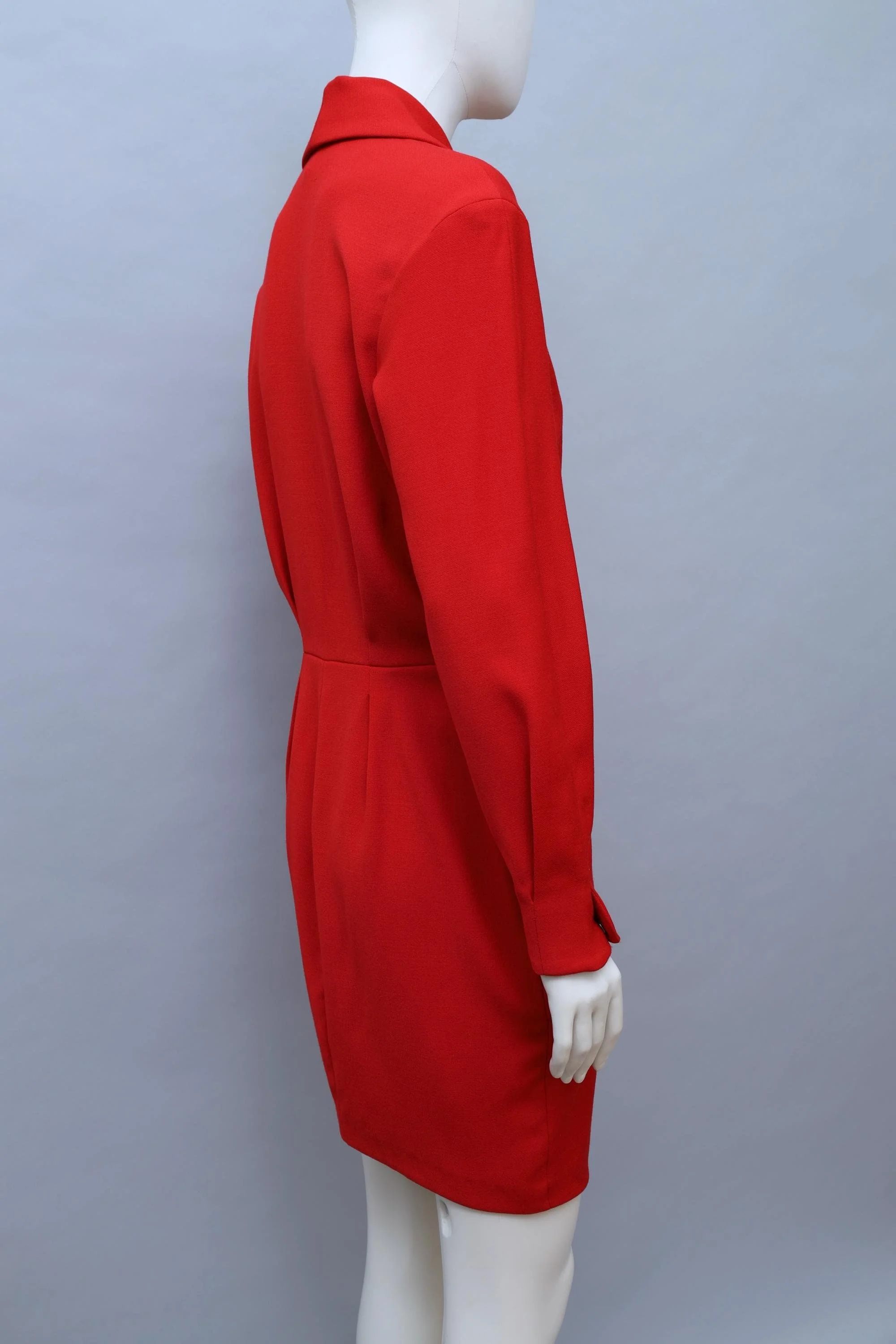 late 1980s / early 1990s Thierry Mugler Activ red longsleeve dress