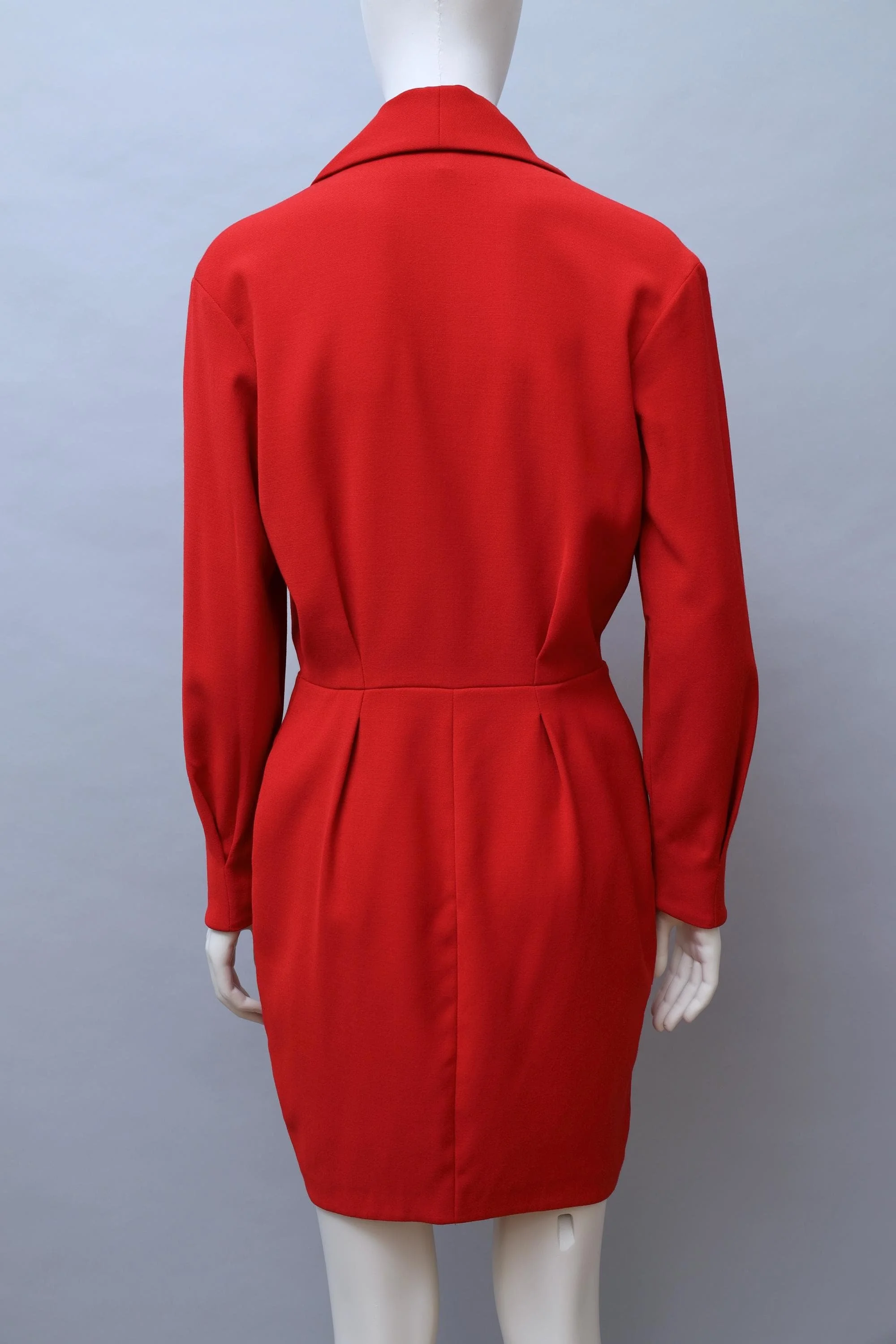 late 1980s / early 1990s Thierry Mugler Activ red longsleeve dress