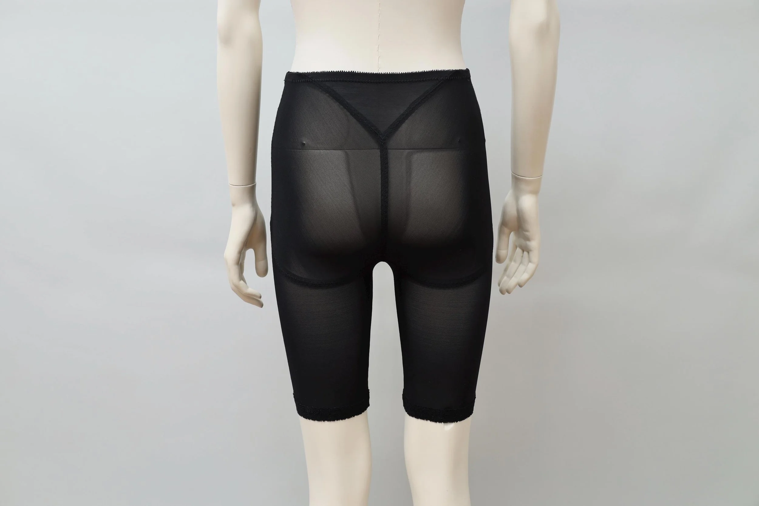 1980s deadstock Gelmen black mesh biker shorts