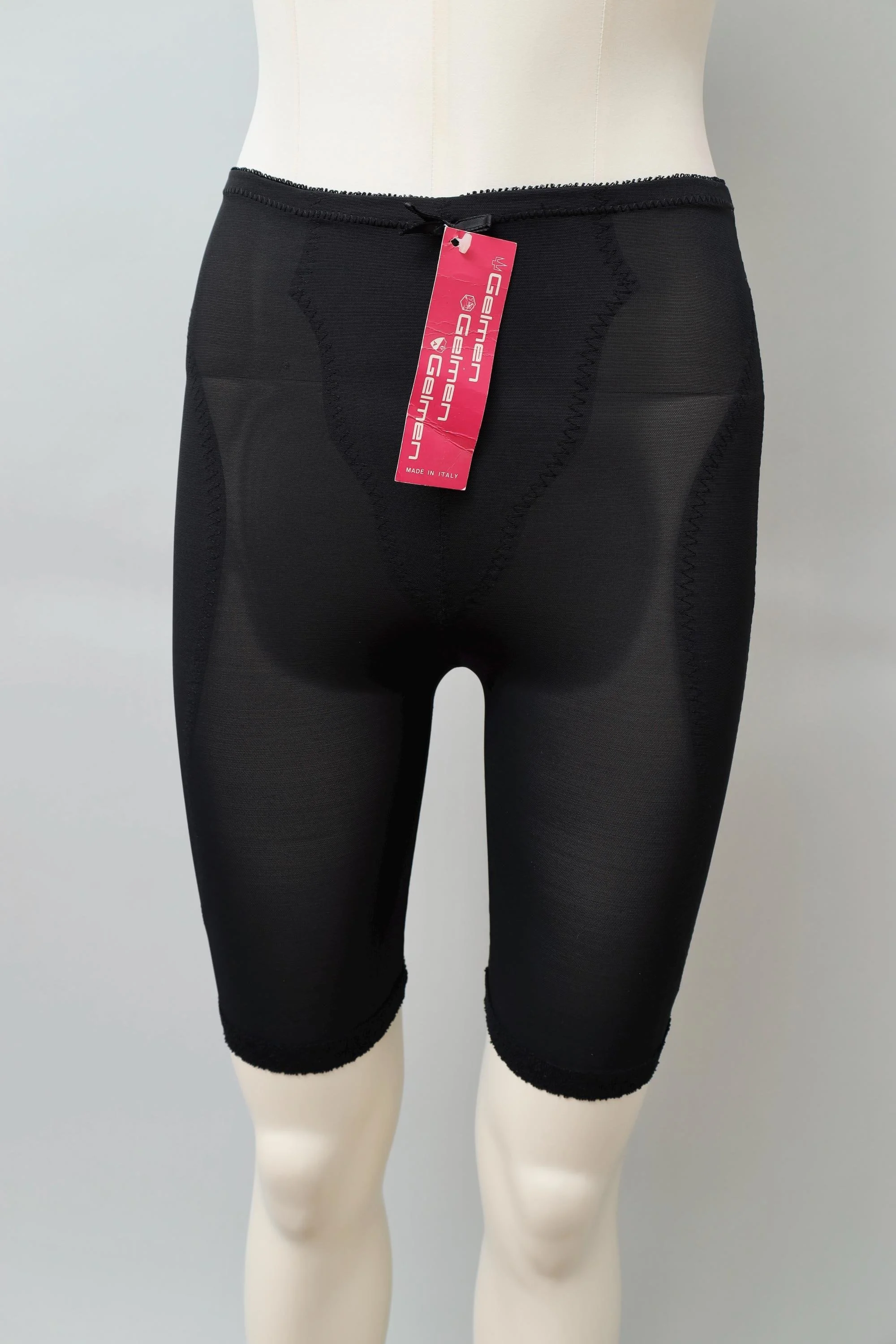 1980s deadstock Gelmen black mesh biker shorts