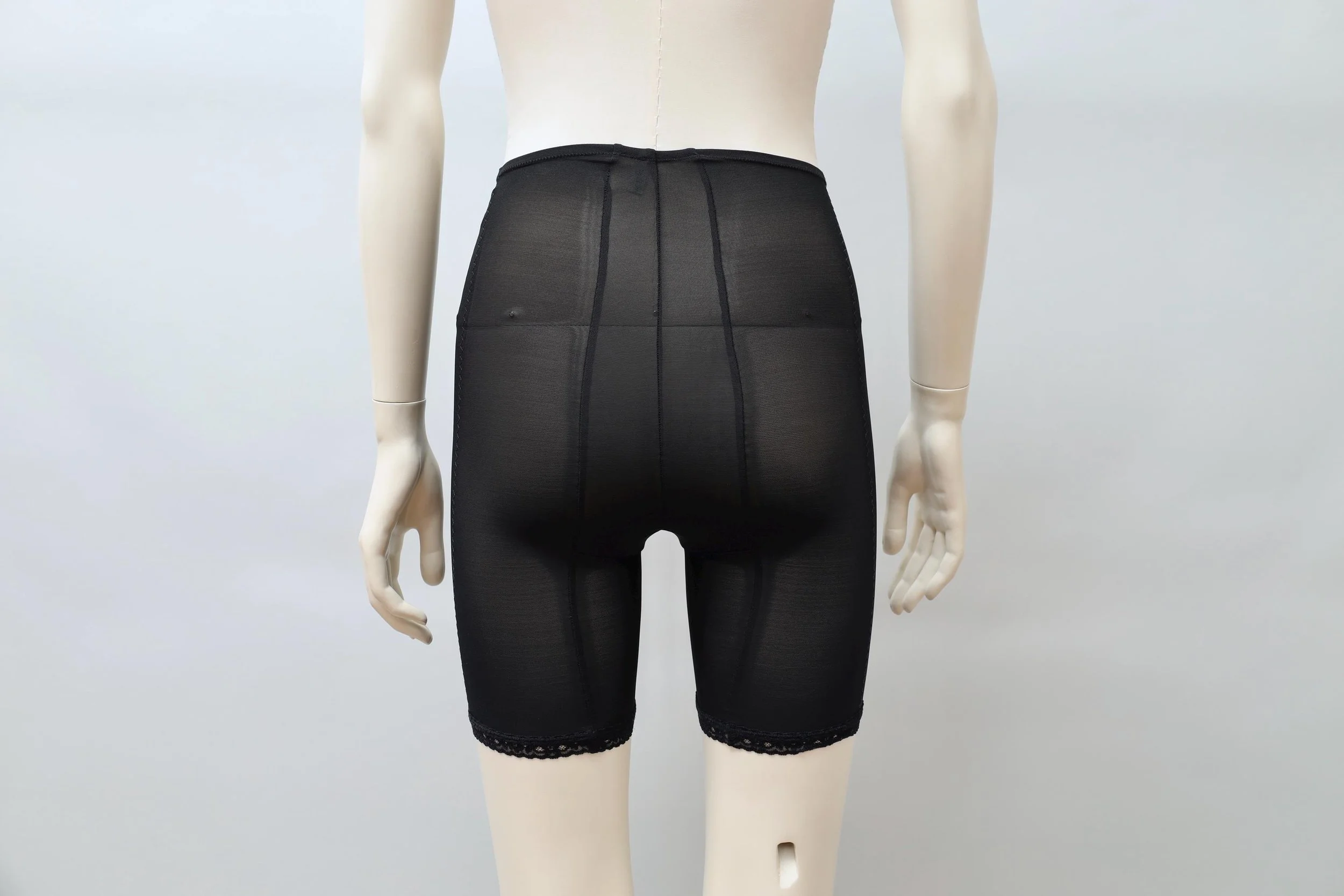 1970s deadstock Armonia La Perla black mesh biker shorts