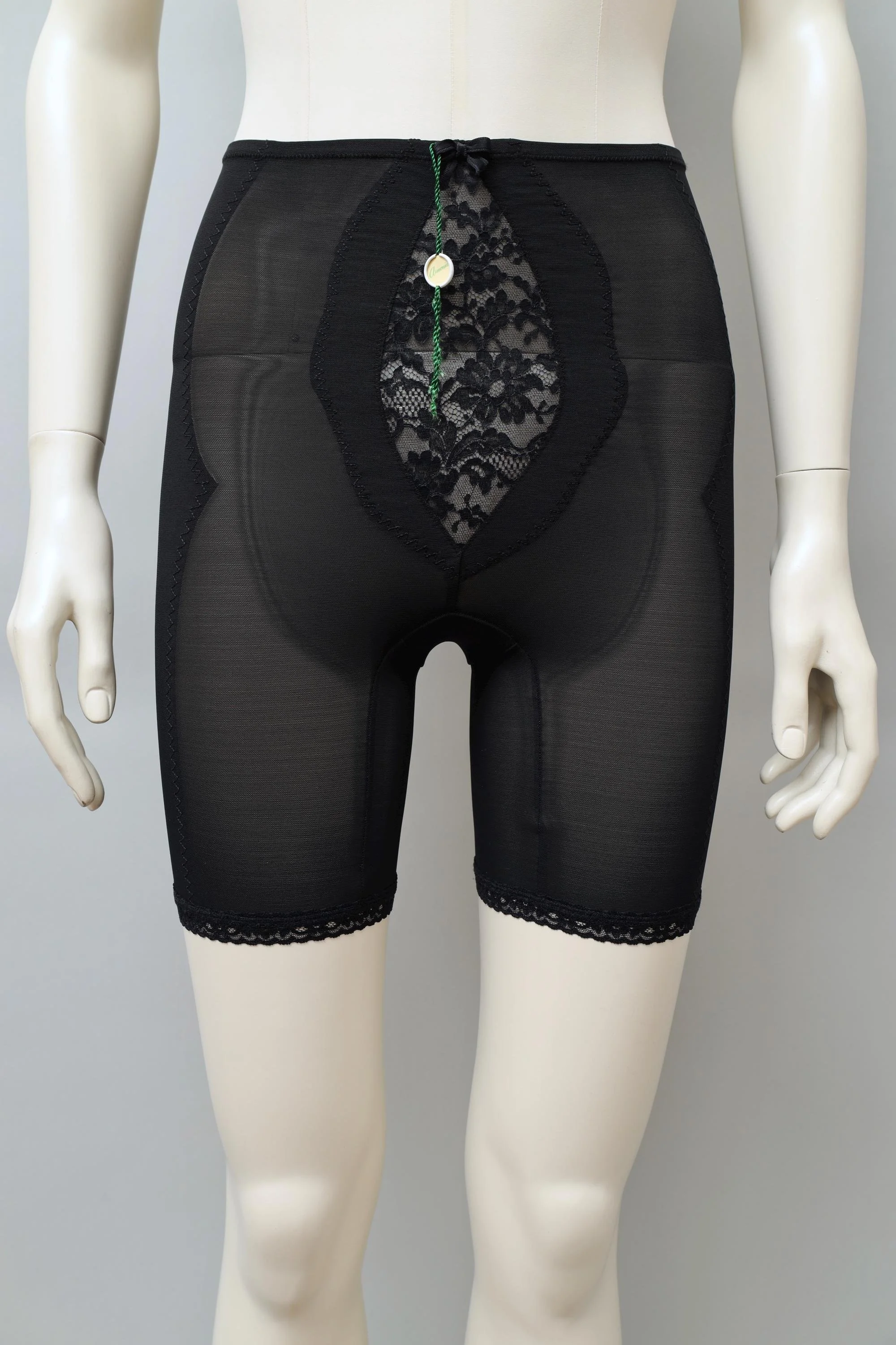 1970s deadstock Armonia La Perla black mesh biker shorts