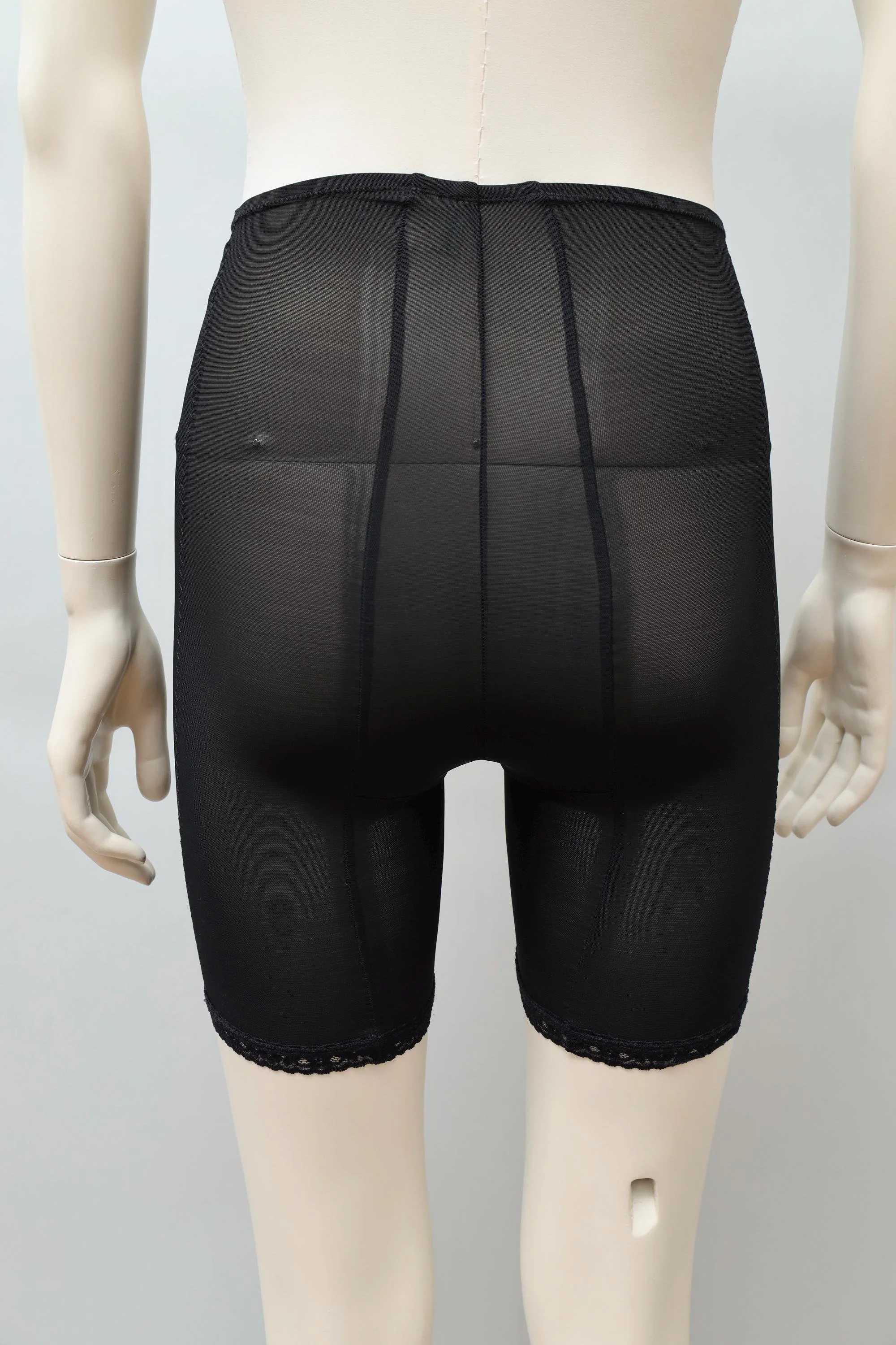 1970s deadstock Armonia La Perla black mesh biker shorts