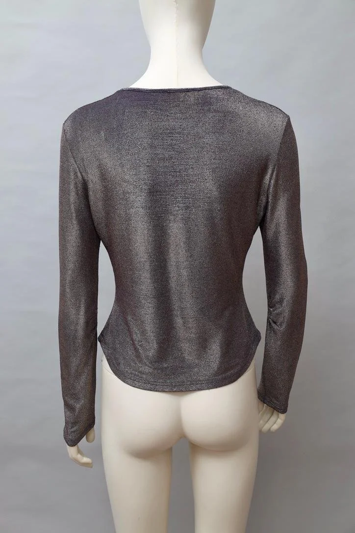 S/S 1998 Vivienne Westwood iridescent silver lurex orb top