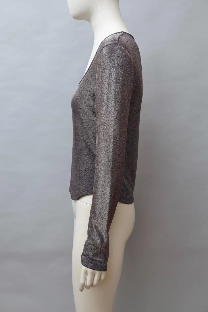 S/S 1998 Vivienne Westwood iridescent silver lurex orb top