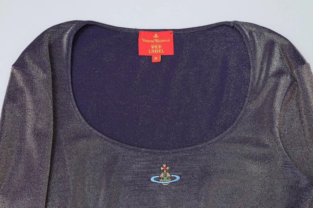 S/S 1998 Vivienne Westwood Red Label iridescent silver lurex orb top