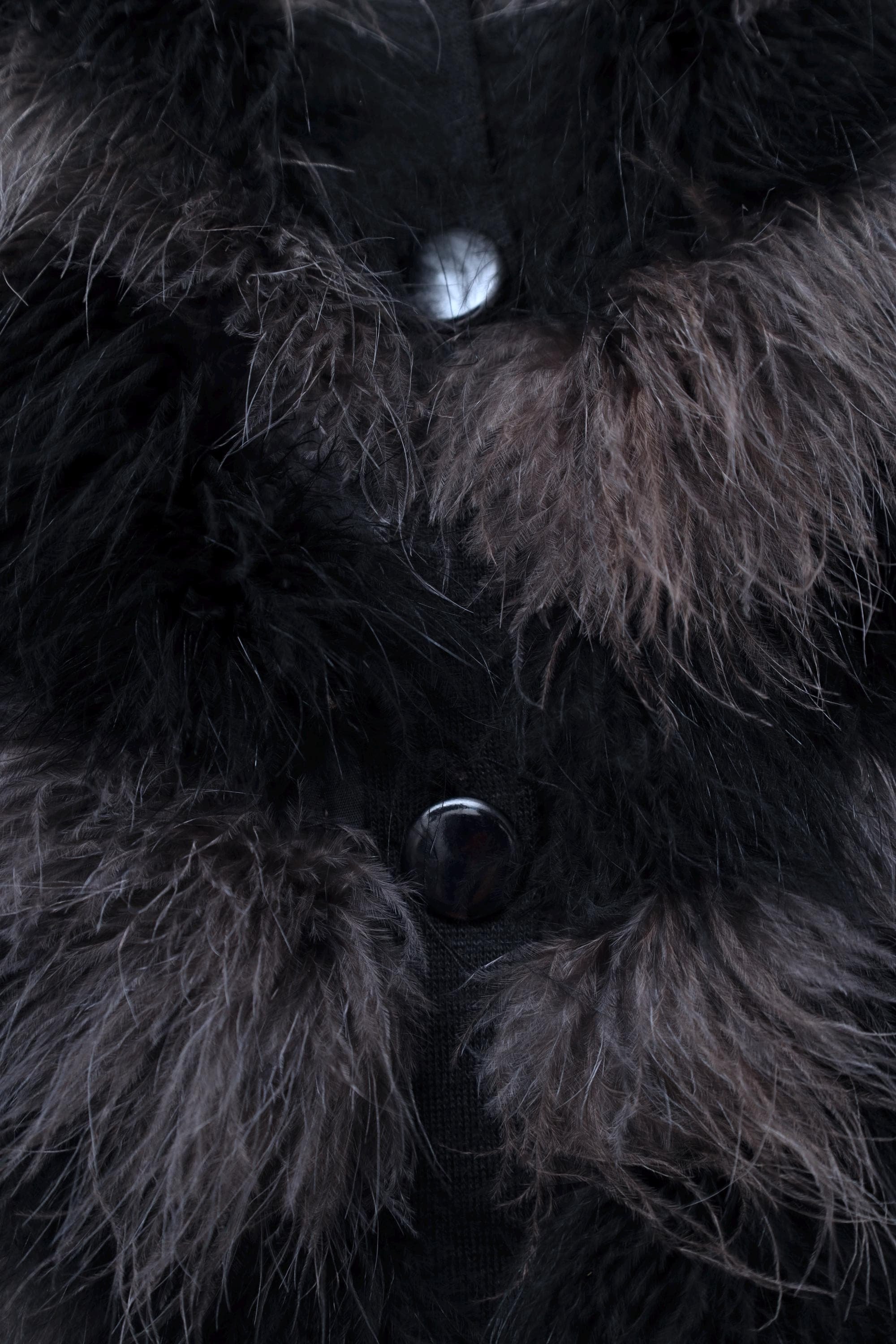 black and purple chevron marabou feather buttons