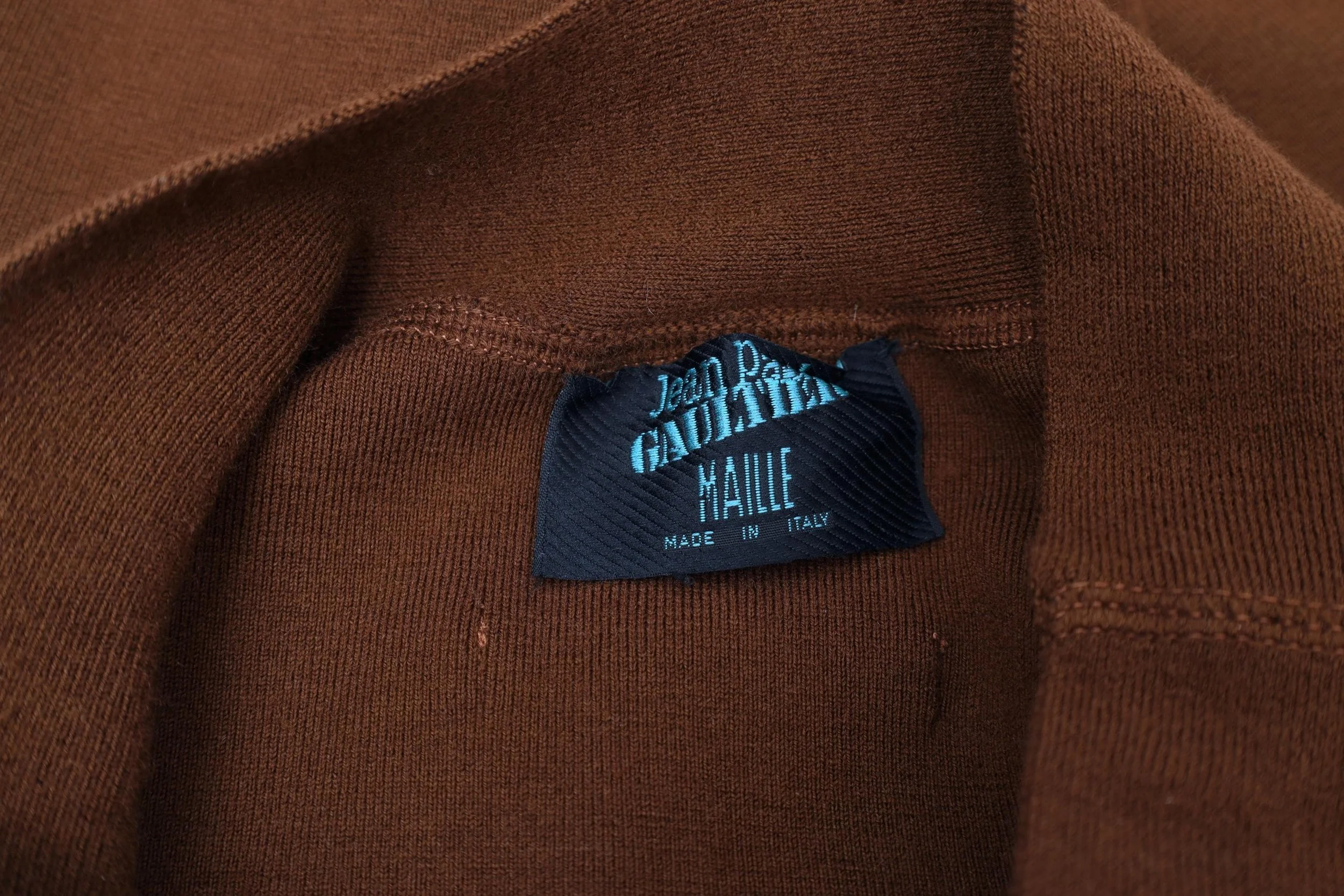 1980s Jean Paul Gaultier Maille label tag