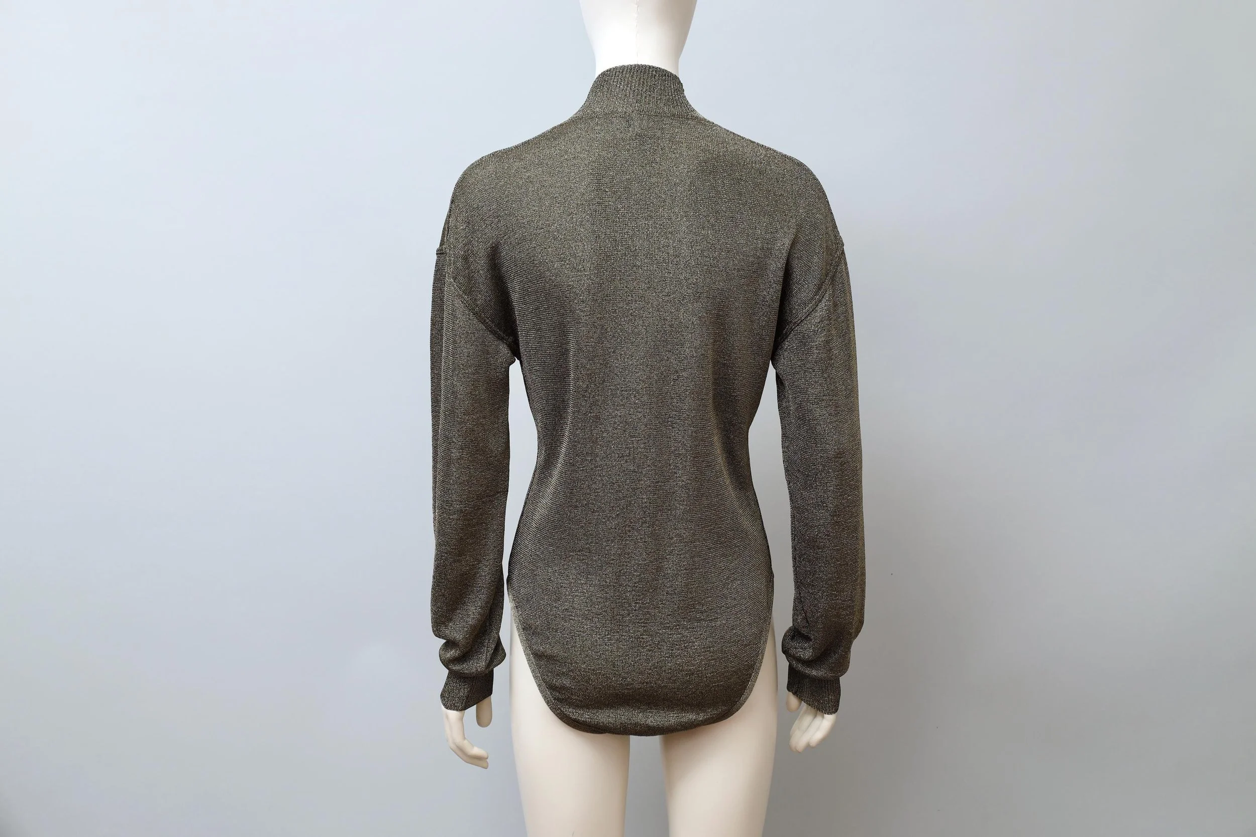 1990s Angelo Tarlazzi unisex gold lurex mock neck bodysuit