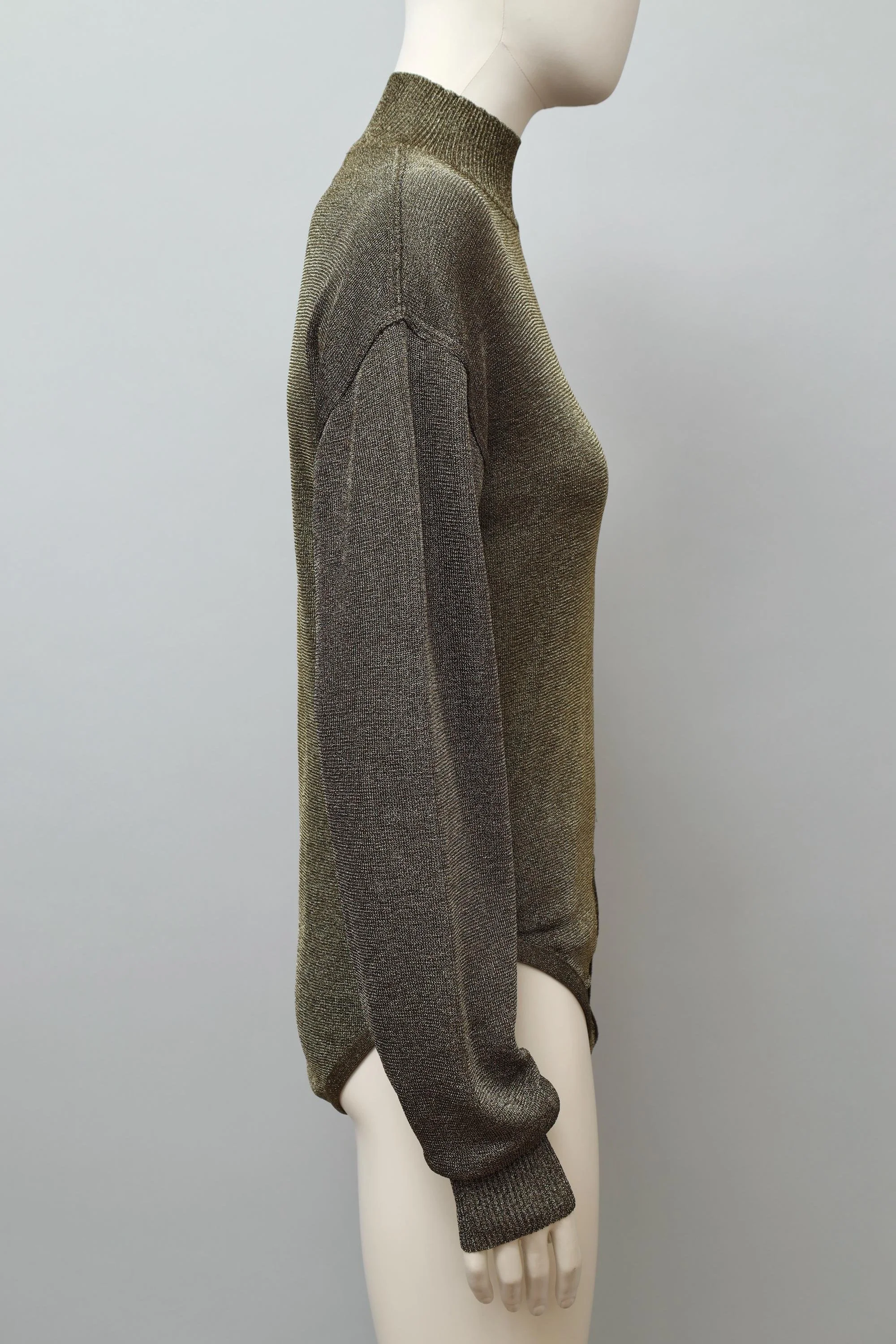 1990s Angelo Tarlazzi unisex gold lurex mock neck bodysuit