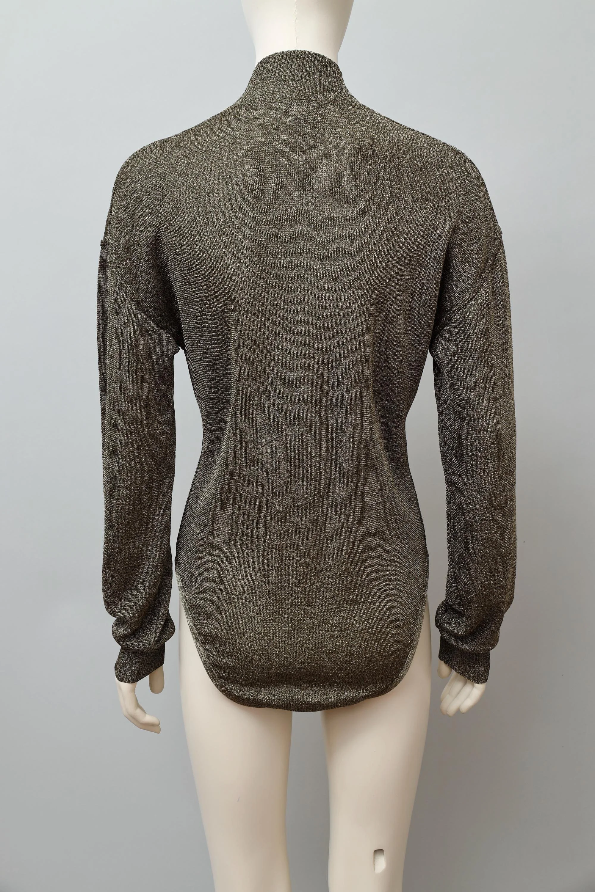 1990s Angelo Tarlazzi unisex gold lurex mock neck bodysuit