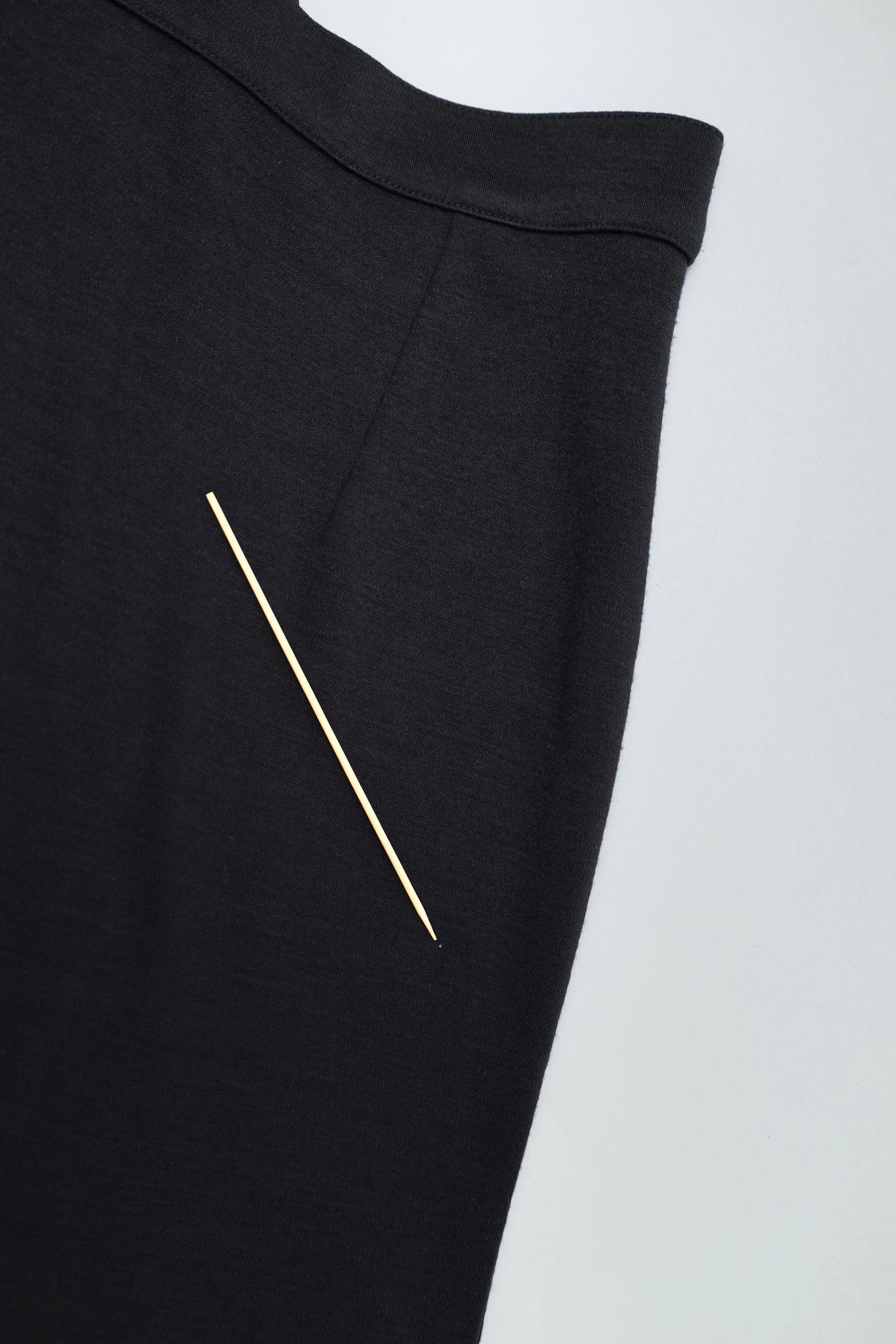black wool skirt detail