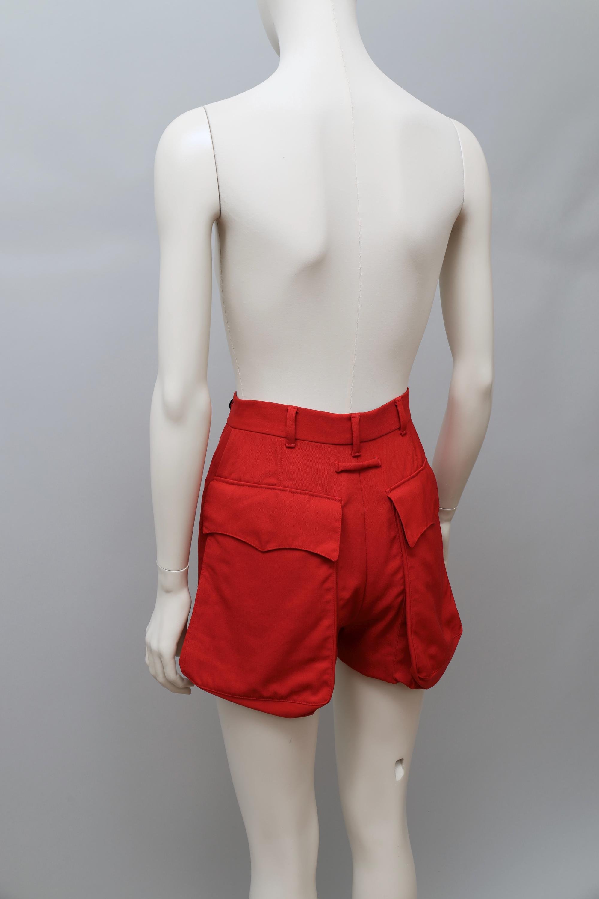 1990s Jean Paul Gaultier high waisted red shorts